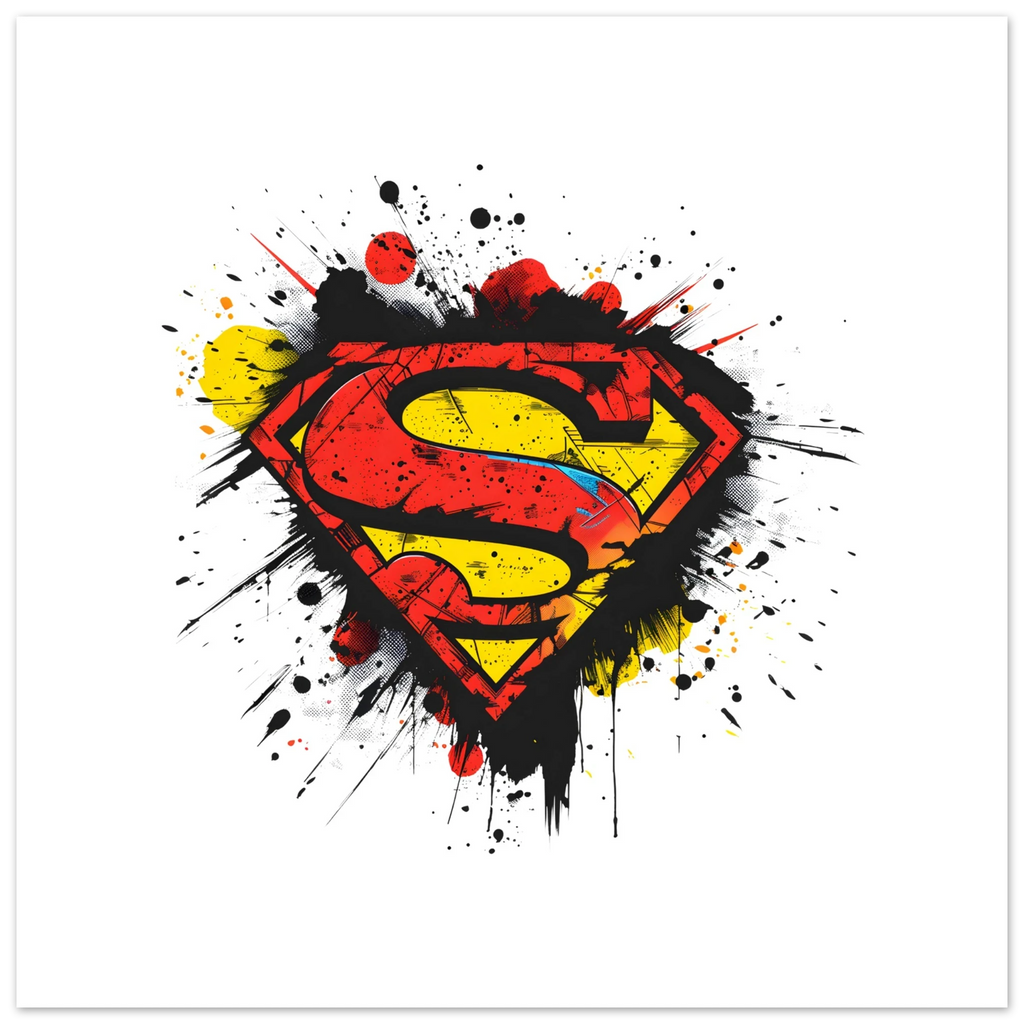 Superman Splatter Shield Fine Art Poster