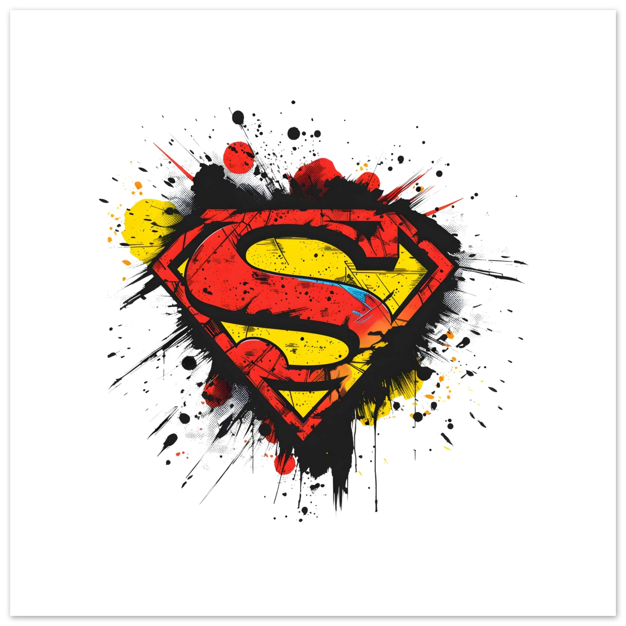 Superman Splatter Shield Fine Art Poster