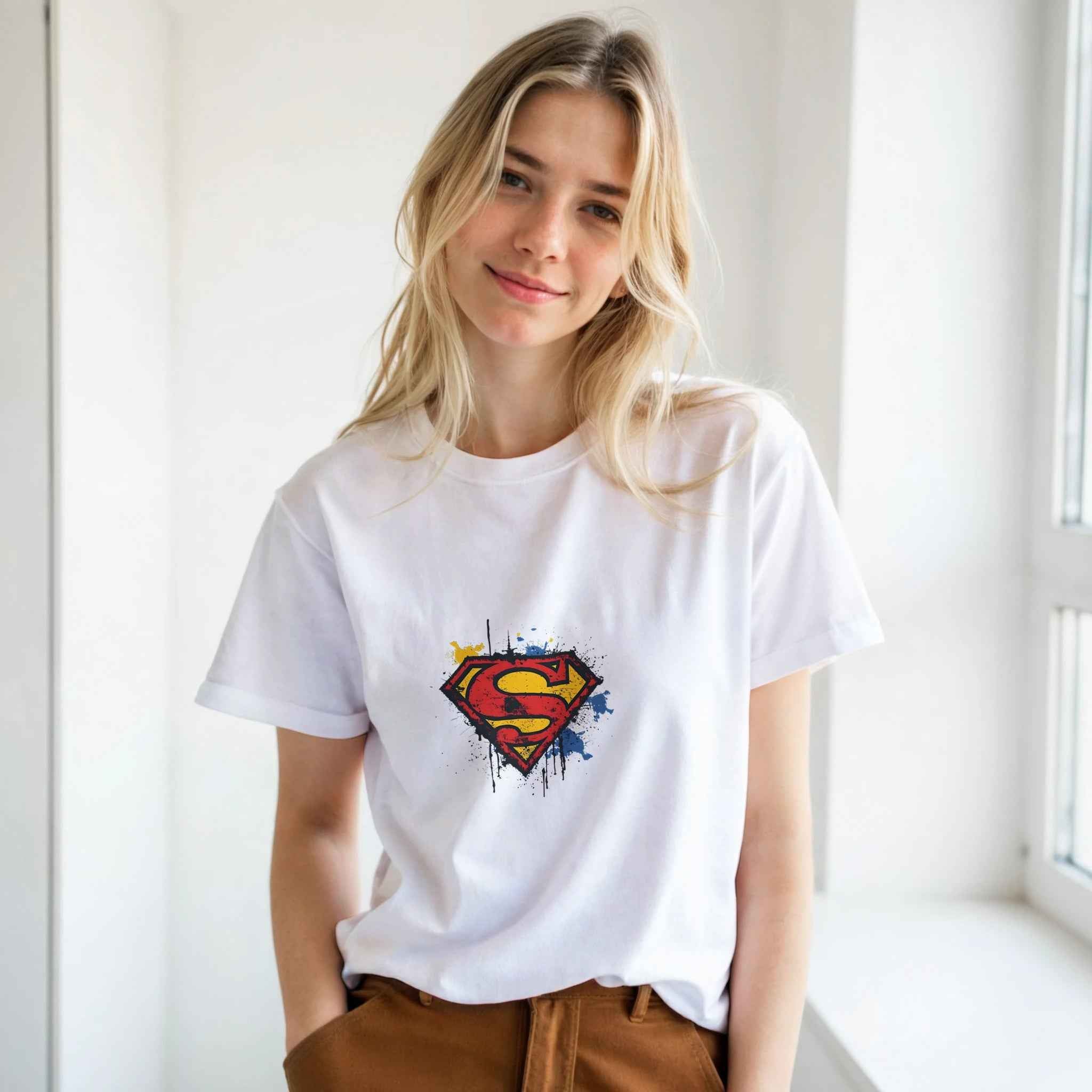 Distressed Superman S-Shield T-Shirt – Heroic Comic-Inspired Graphic Tee for Men & Women