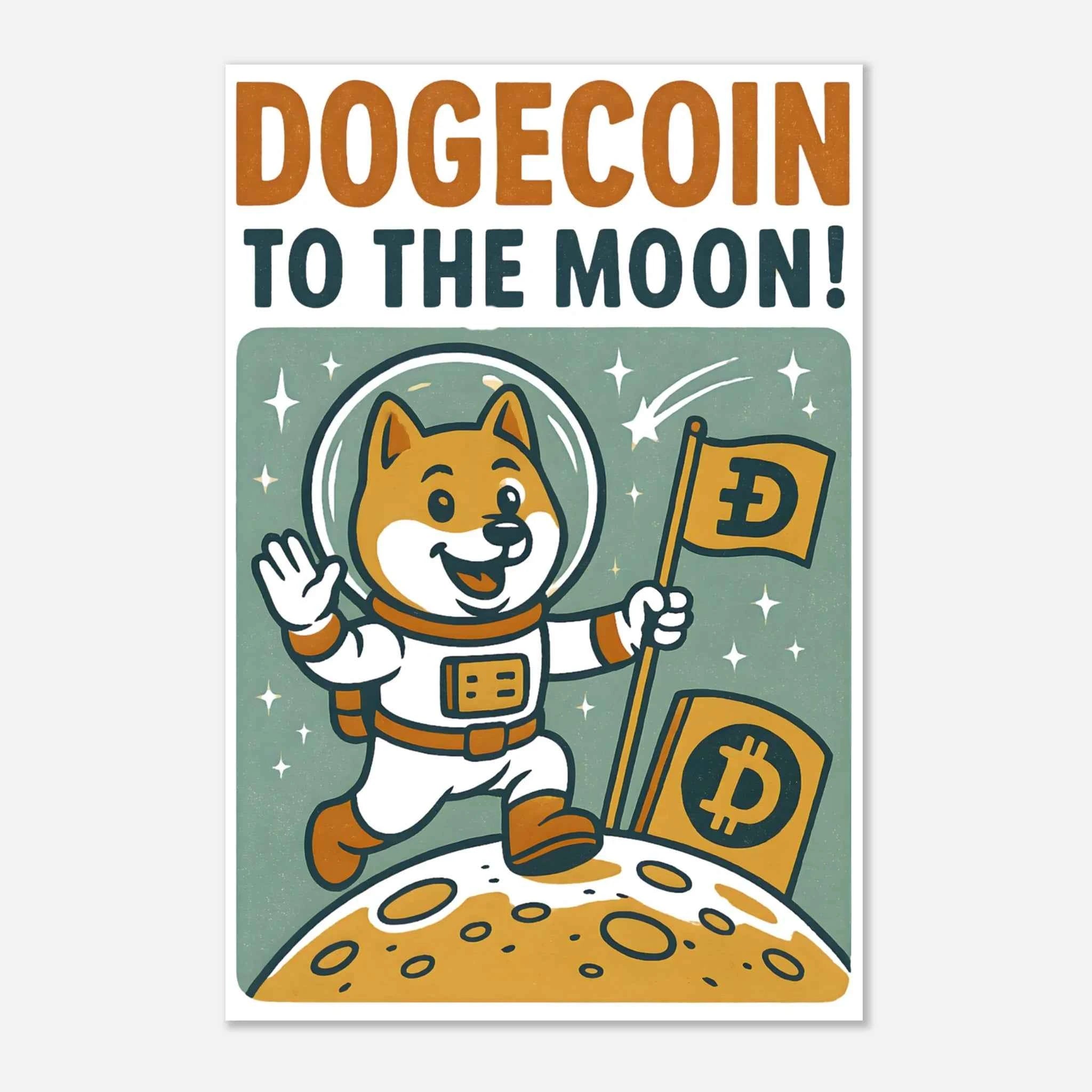 Retro Dogecoin Fine Art Poster