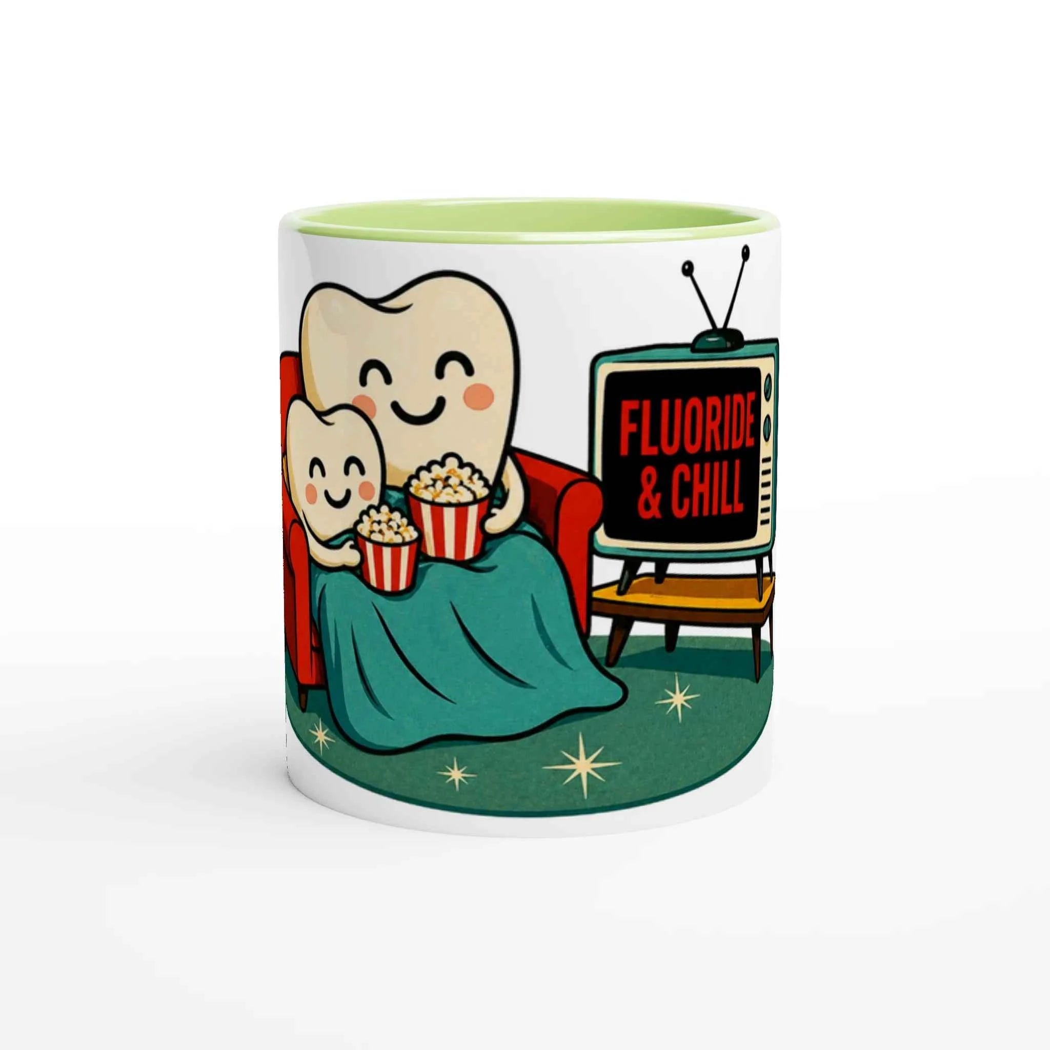 Fluoride & Chill 11oz Coffee Mug with Color Inside