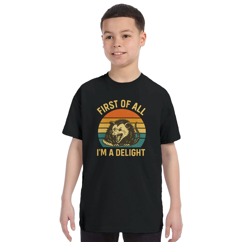 Kids First of All I’m a Delight Possum T-Shirt