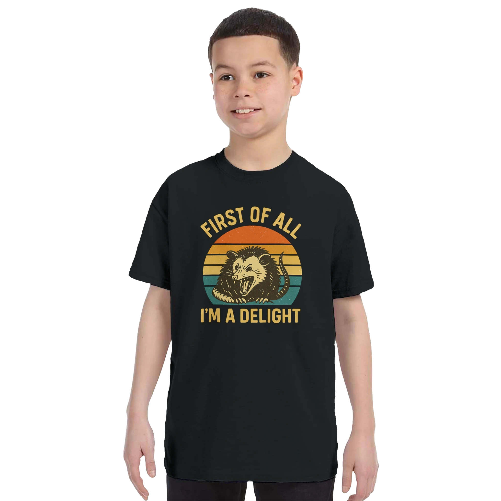 Kids First of All I’m a Delight Possum T-Shirt