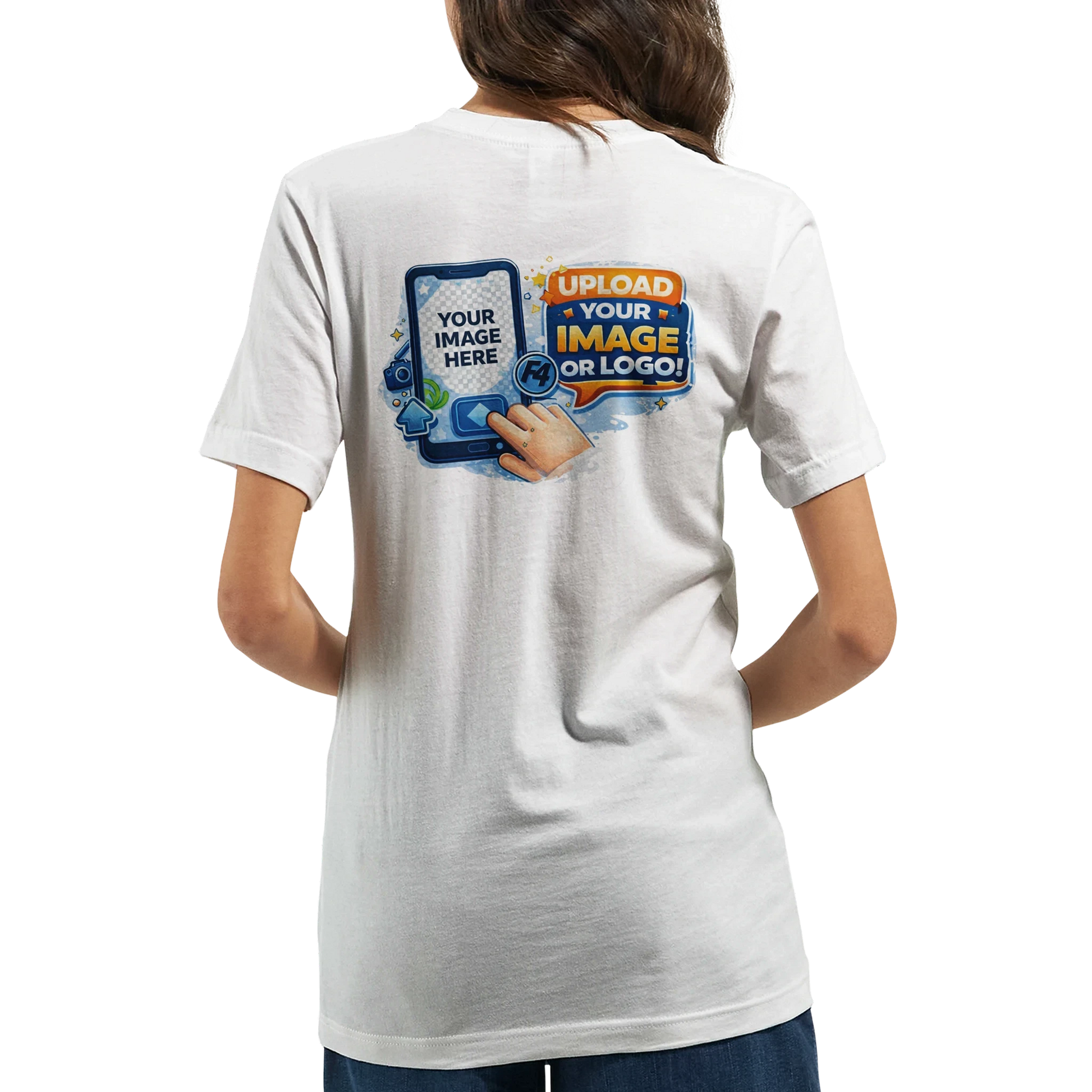 Custom Logo White T-Shirt – Front & Back Print