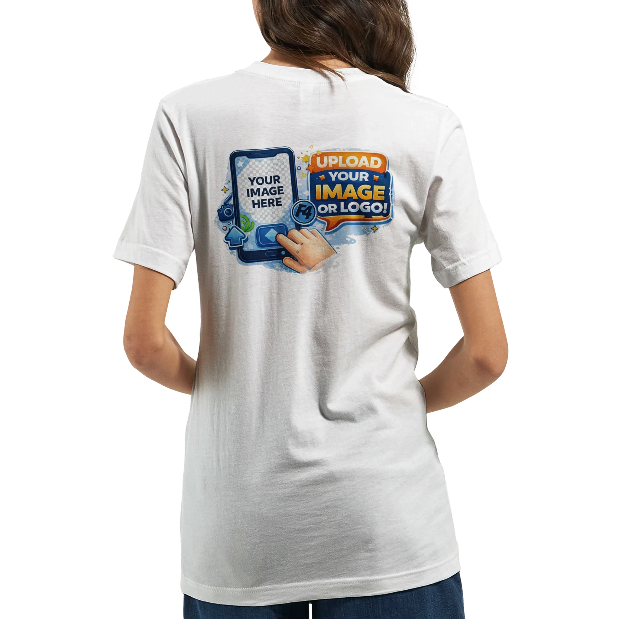 Custom Logo White T-Shirt – Front & Back Print