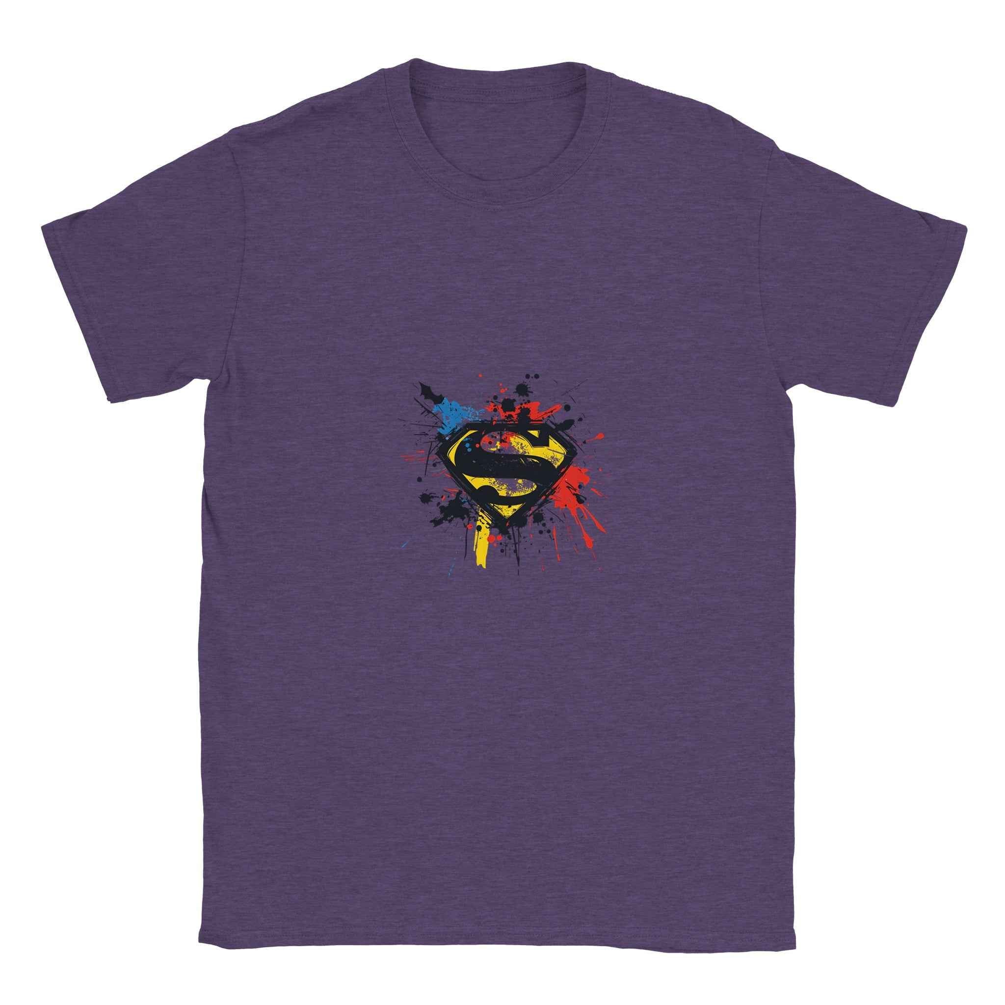 Superman Splatter Crest T-Shirt – Heroic Comic-Inspired Splatter Graphic Tee