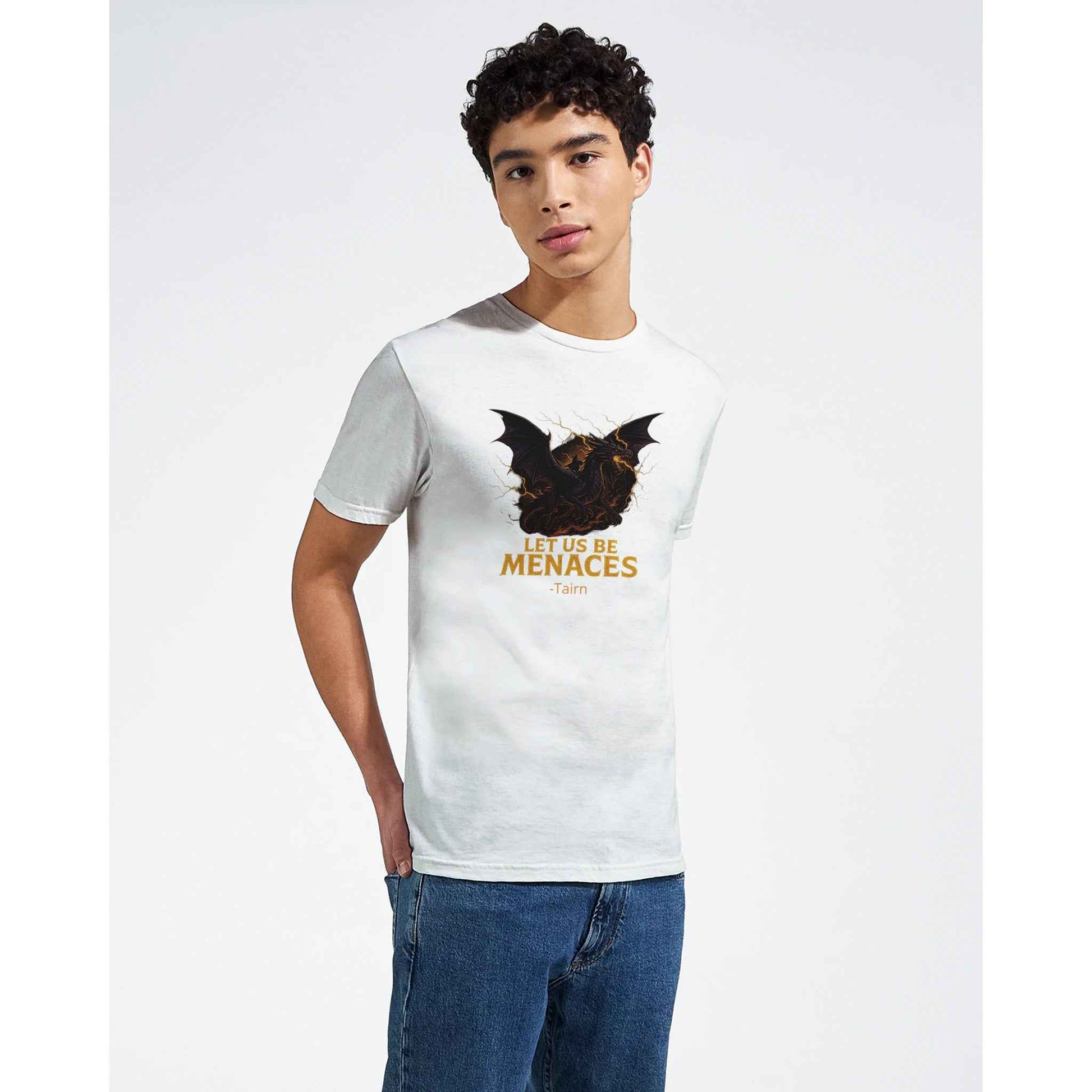 "Let Us Be Menaces" Bookish T-Shirt – Epic Dragon Fantasy Reader Design in Multiple Colors