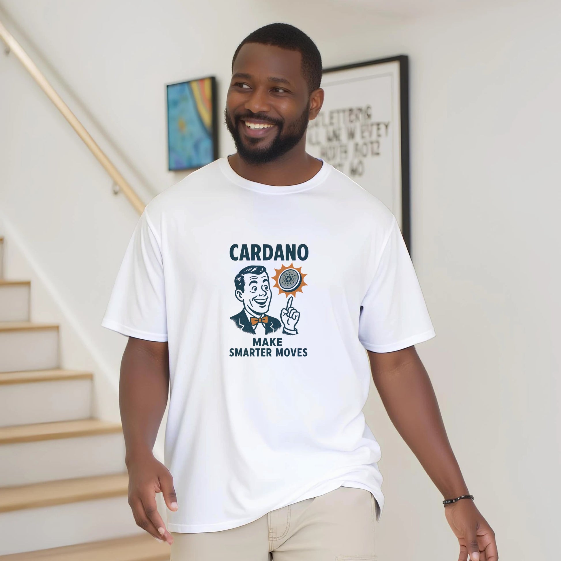 Vintage Cardano Crypto T-Shirt – Make Smarter Moves Design - F4 Custom Prints