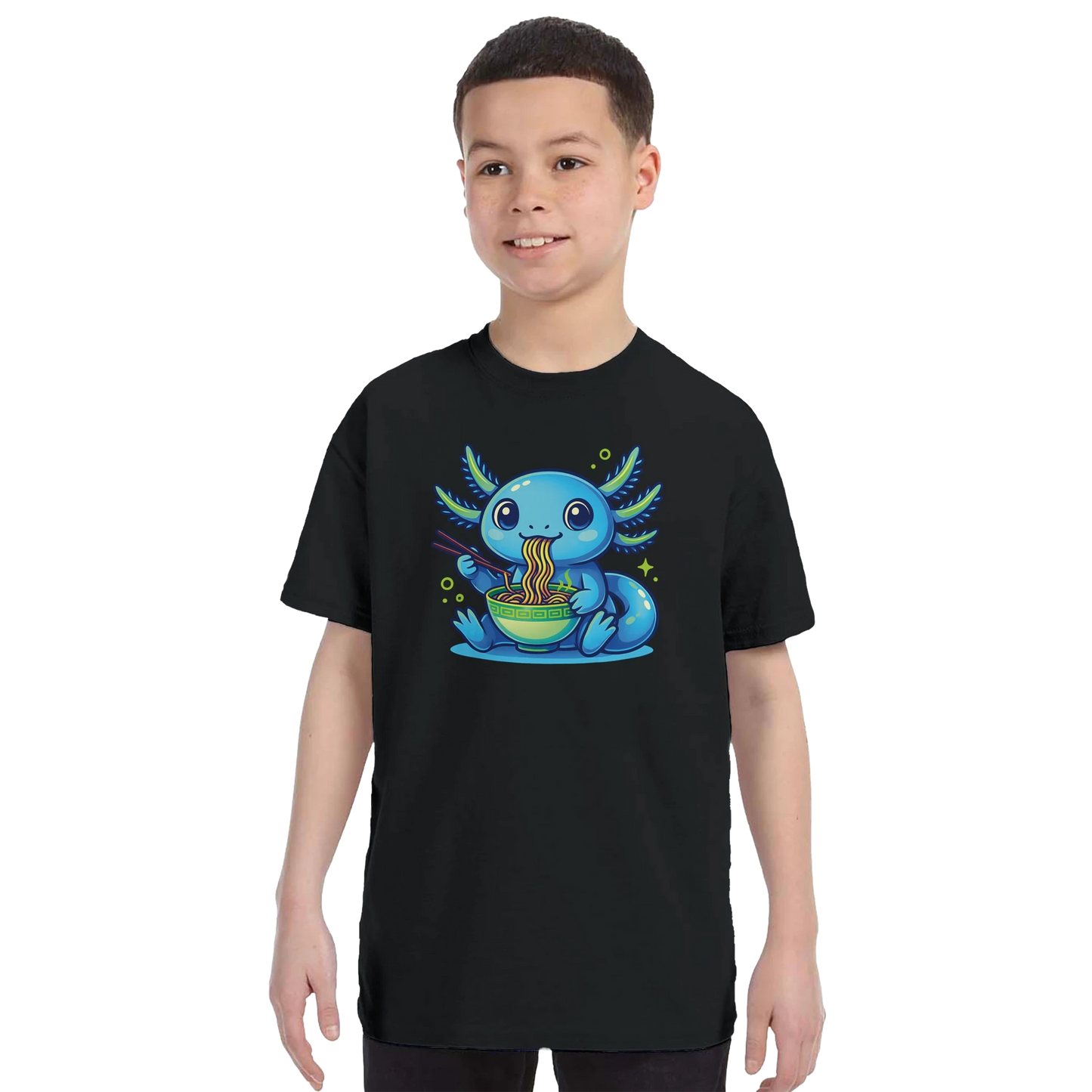 Kids Kawaii Axolotl Ramen T-Shirt