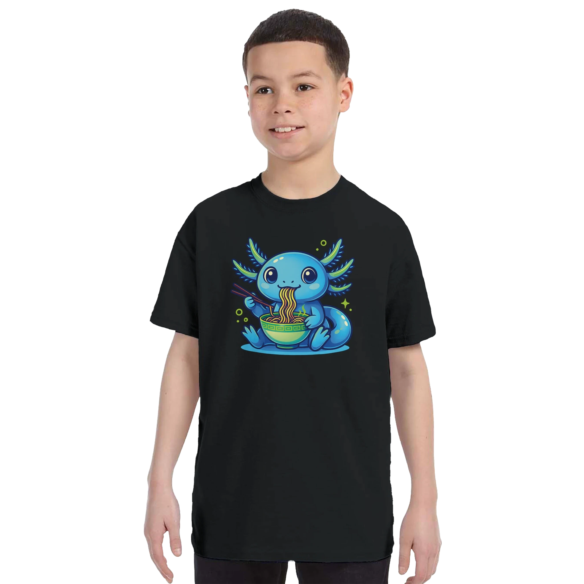 Kids Kawaii Axolotl Ramen T-Shirt