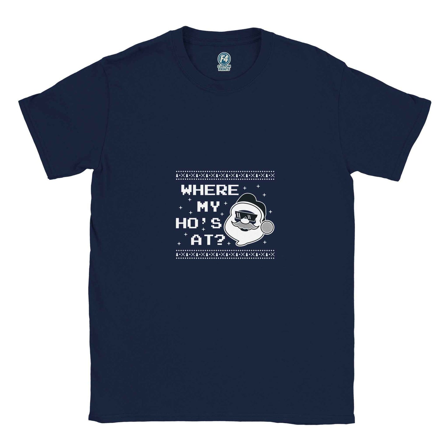 Where My Ho's At? Funny Santa Christmas Shirt – Festive Holiday Graphic Tee