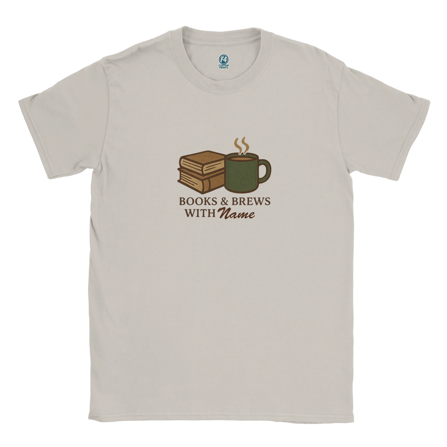 Books and Brews Personalized Bookish Shirt – Cozy Reading Coffee Tee - F4 Custom Prints