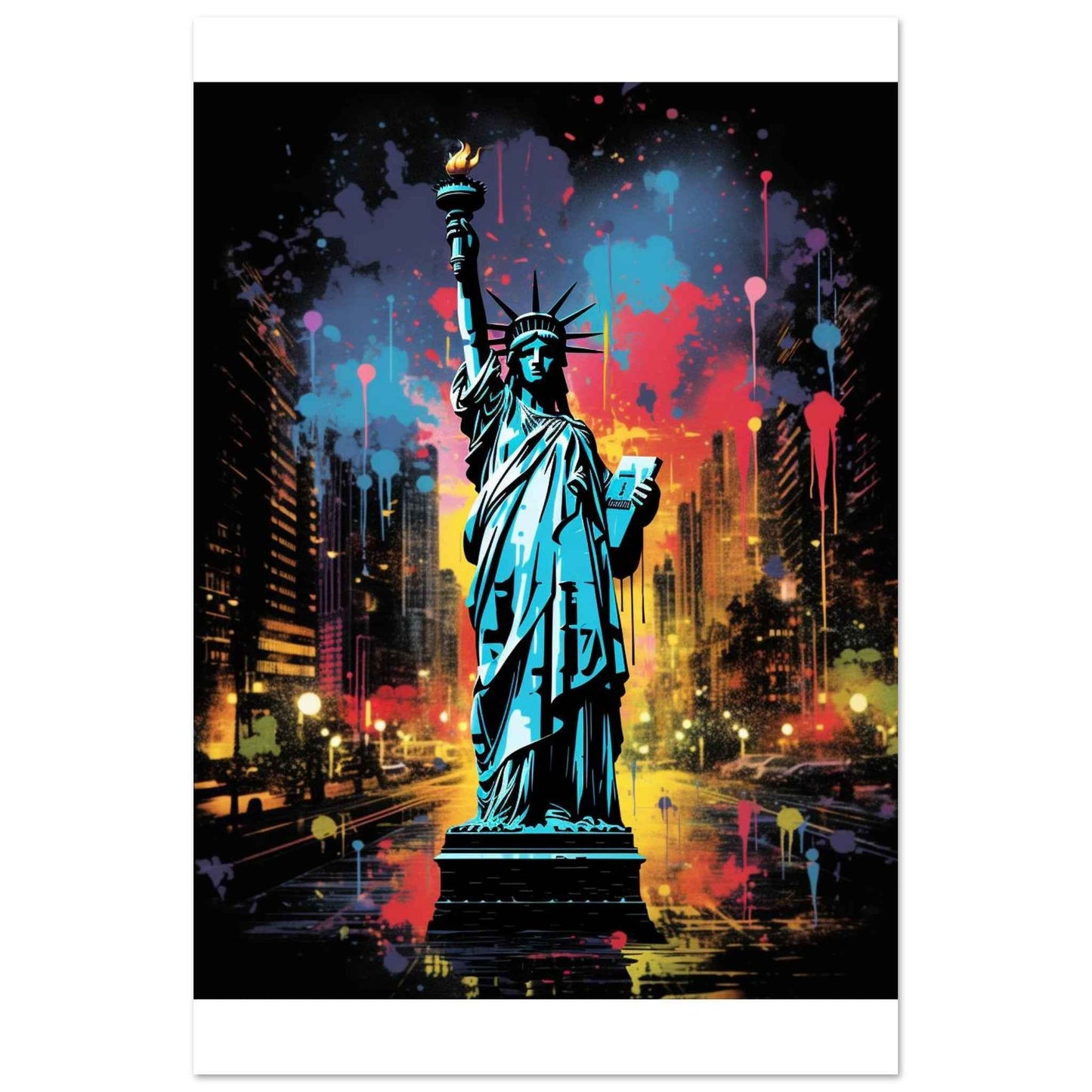 Liberty Graffiti Pop Art Poster – Vibrant Urban Street Style Wall Art (Multiple Sizes Available)