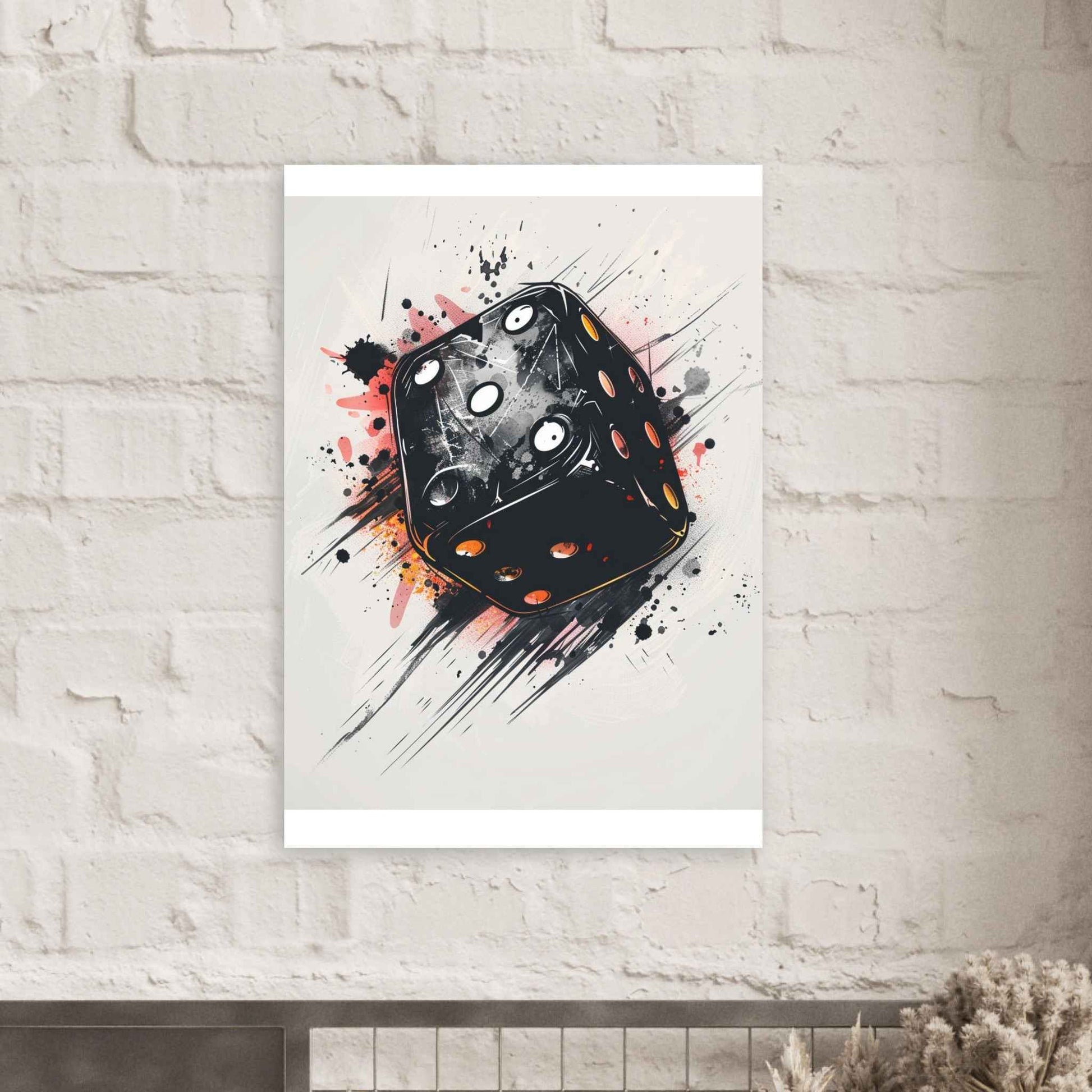 "Roll the Dice" Poster – Gritty, Abstract Casino Art for Modern Walls (Multiple Sizes Available)