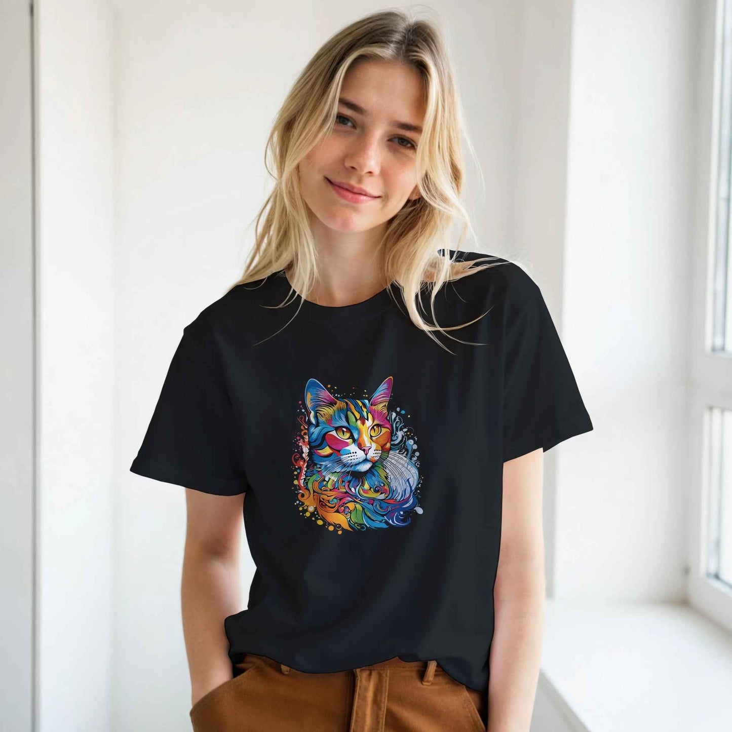 Abstract Art Cat Graphic Tee – Premium Comfort & Bold Style for Everyday Wear