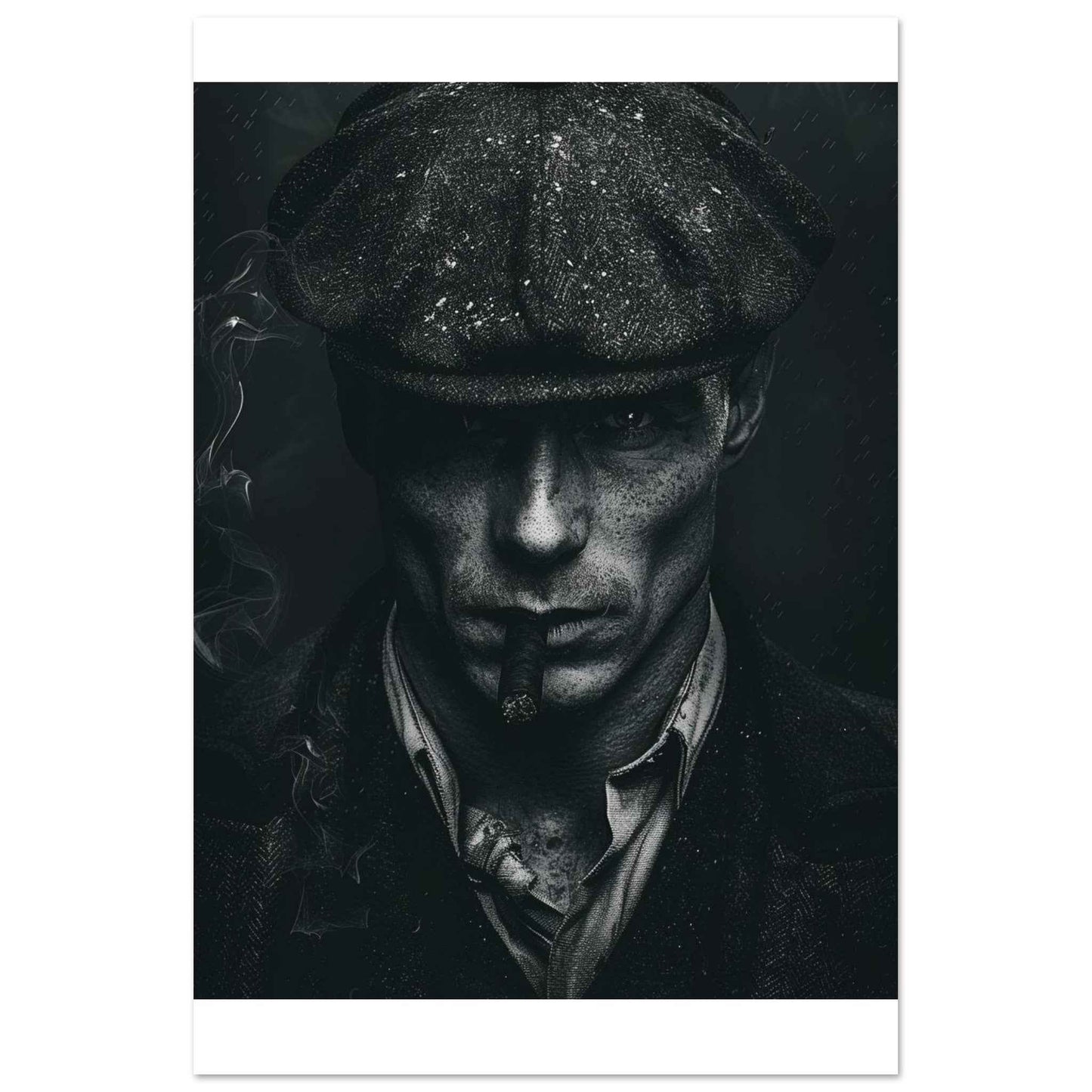 "The Gangster's Gaze" Poster – Moody Black & White Cinematic Wall Art (Multiple Sizes Available)