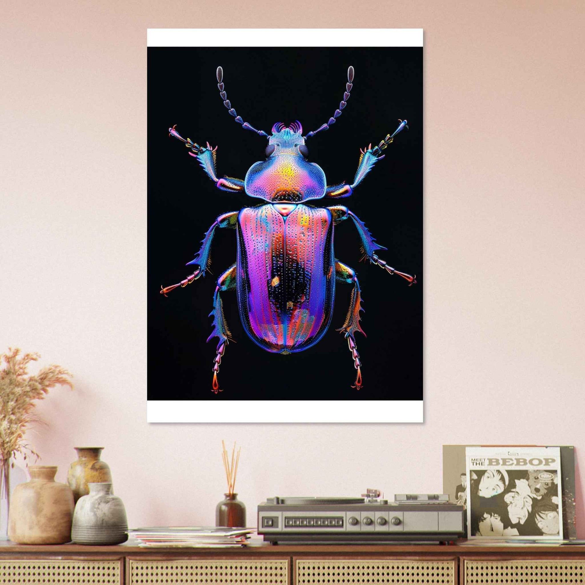 "Iridescent Jewel Beetle" Poster – Vibrant Entomological Wall Art (Multiple Sizes Available)