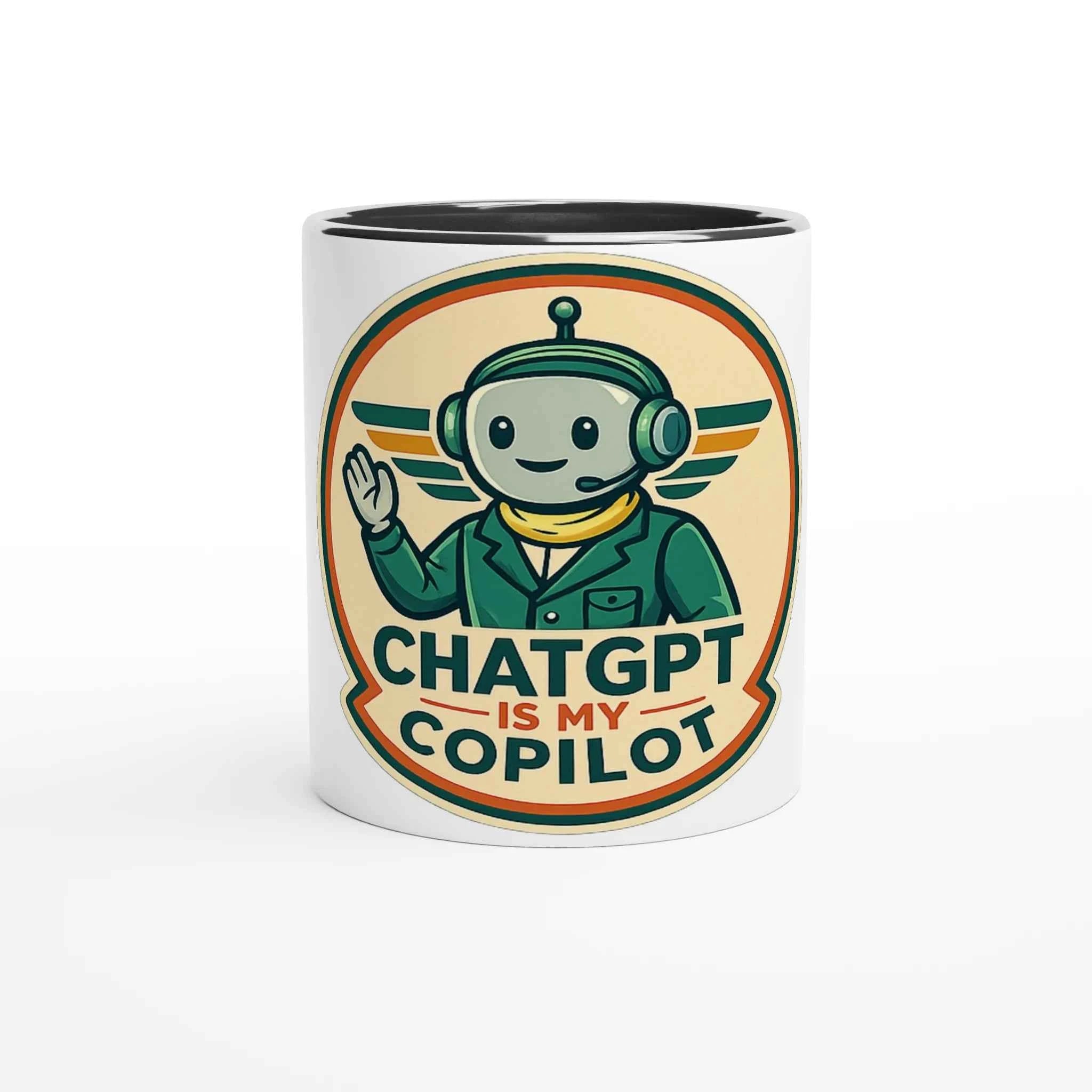 AI Co-Pilot Retro Tech 11oz Coffee Mug with Color Inside