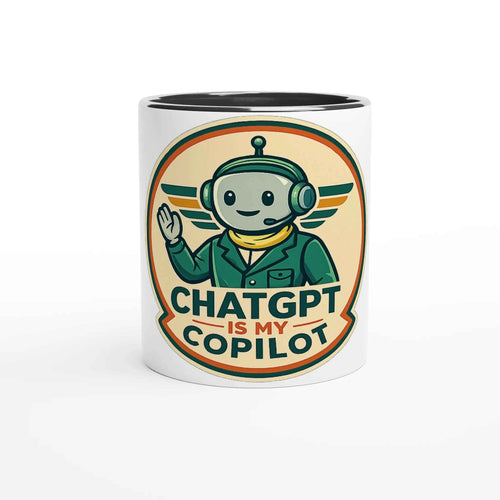 AI Co-Pilot Retro Tech 11oz Coffee Mug with Color Inside