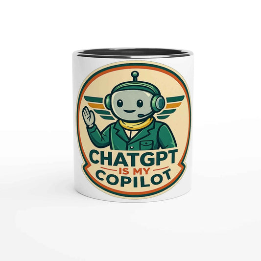 AI Co-Pilot Retro Tech 11oz Coffee Mug with Color Inside