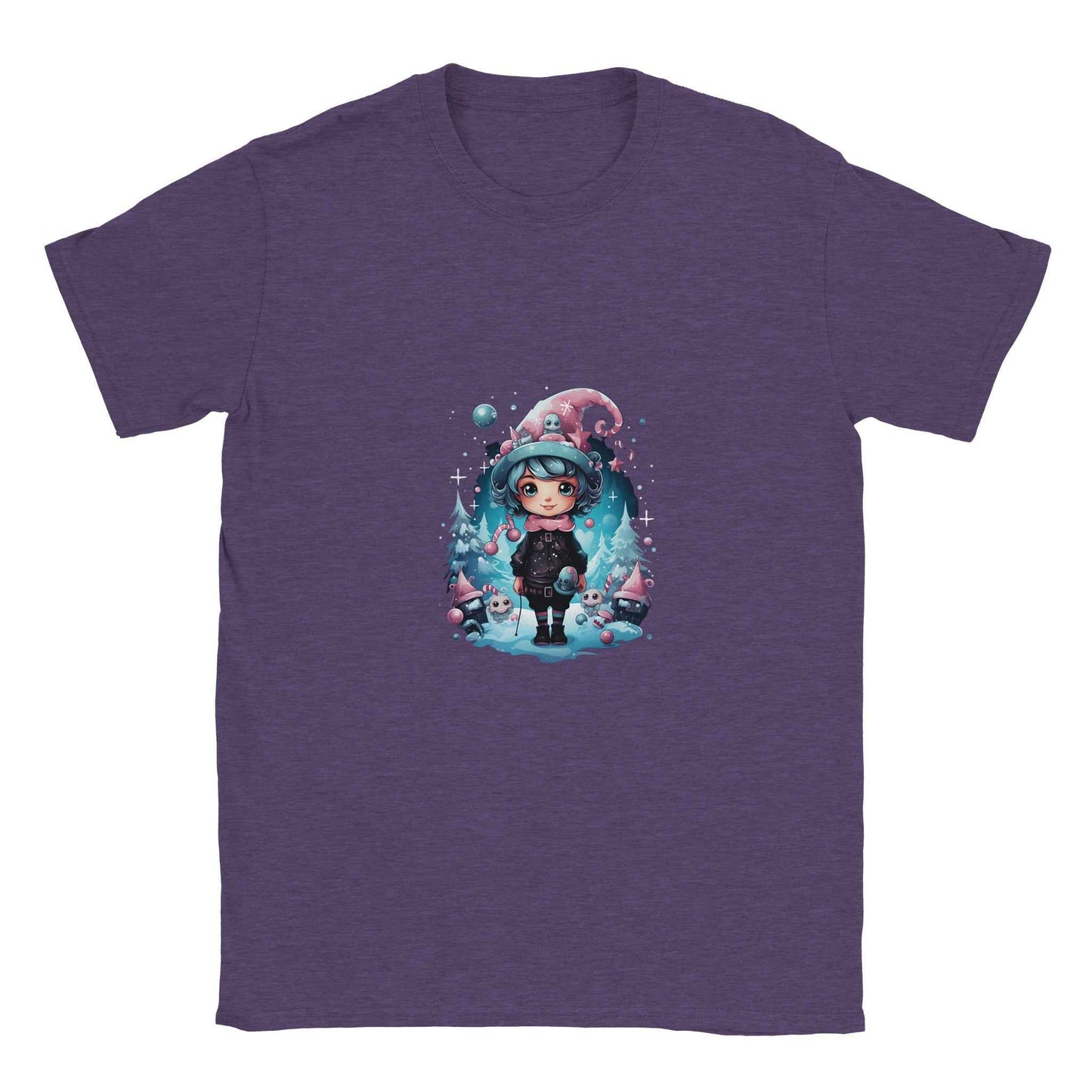 Winter Whimsy Elf Girl Christmas Shirt – Festive Holiday Graphic Tee with Cute Chibi Elves