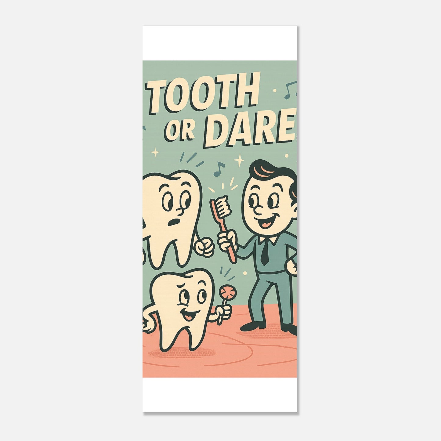 Tooth or Dare Dental Health Poster – Retro Oral Care Wall Print - F4 Custom Prints