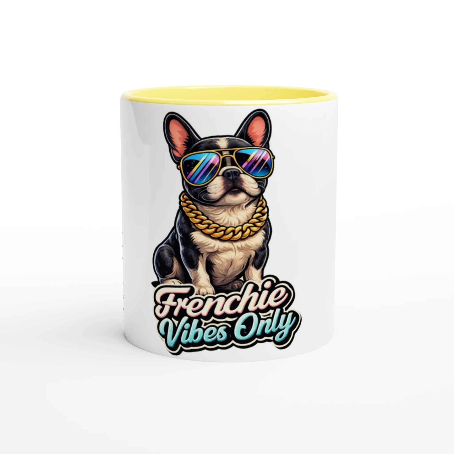 Frenchie Vibes Only 11oz Coffee Mug with Color Inside