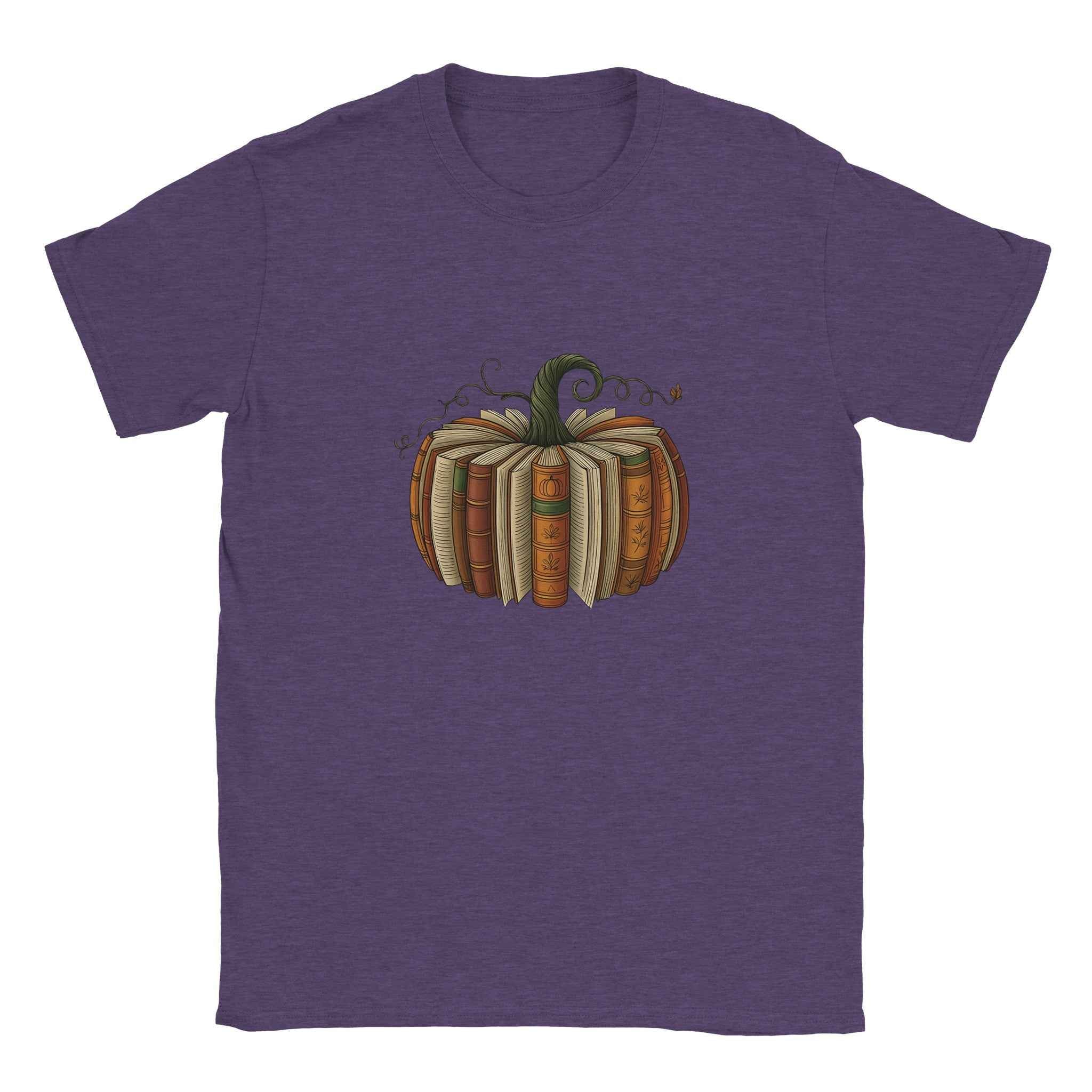 Bookish Pumpkin Halloween T-Shirt – Literary Fall Vibes & Cozy Comfort in Your Choice of Colors