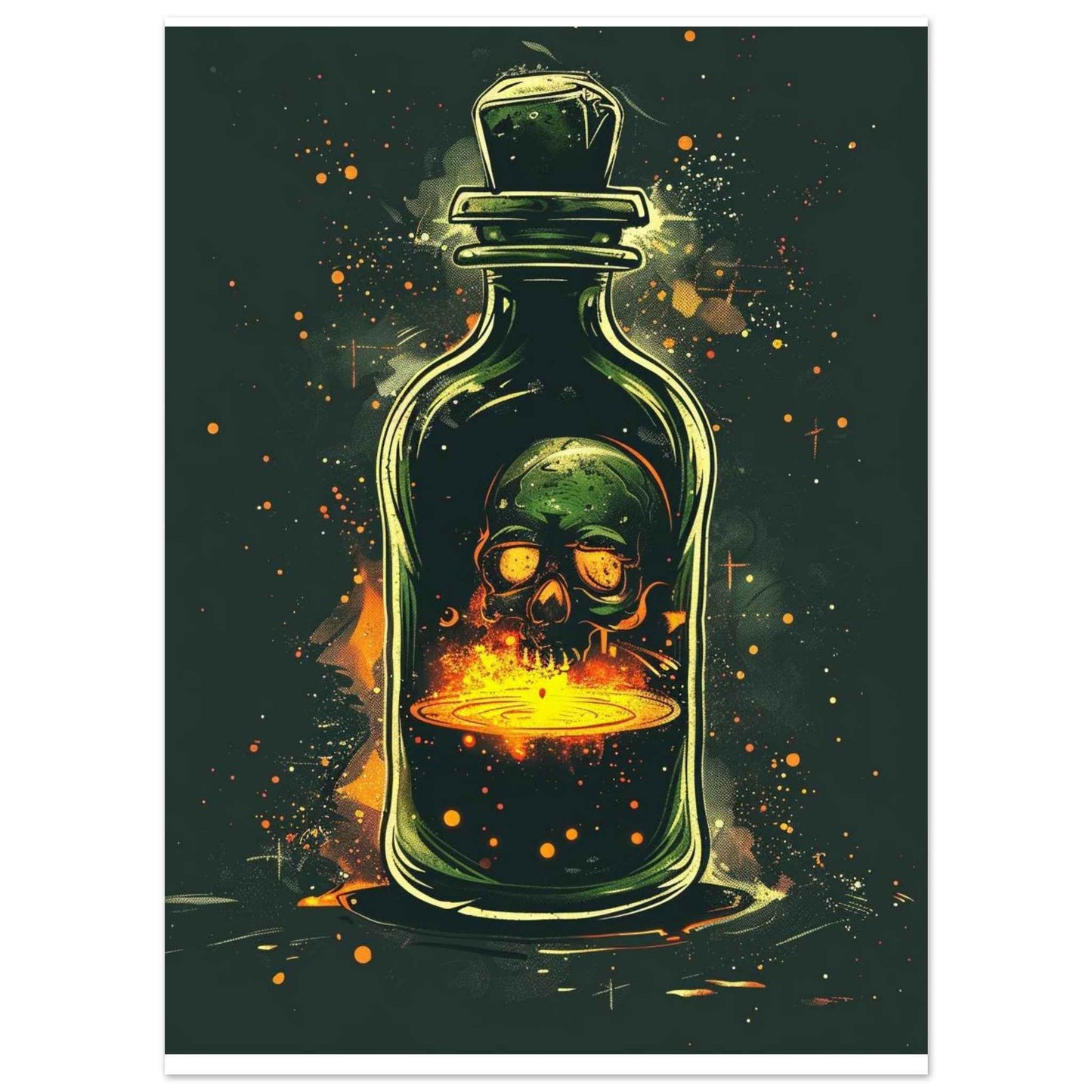 "Skull Elixir" Poster – Mystical Dark Fantasy Wall Art (Multiple Sizes Available)