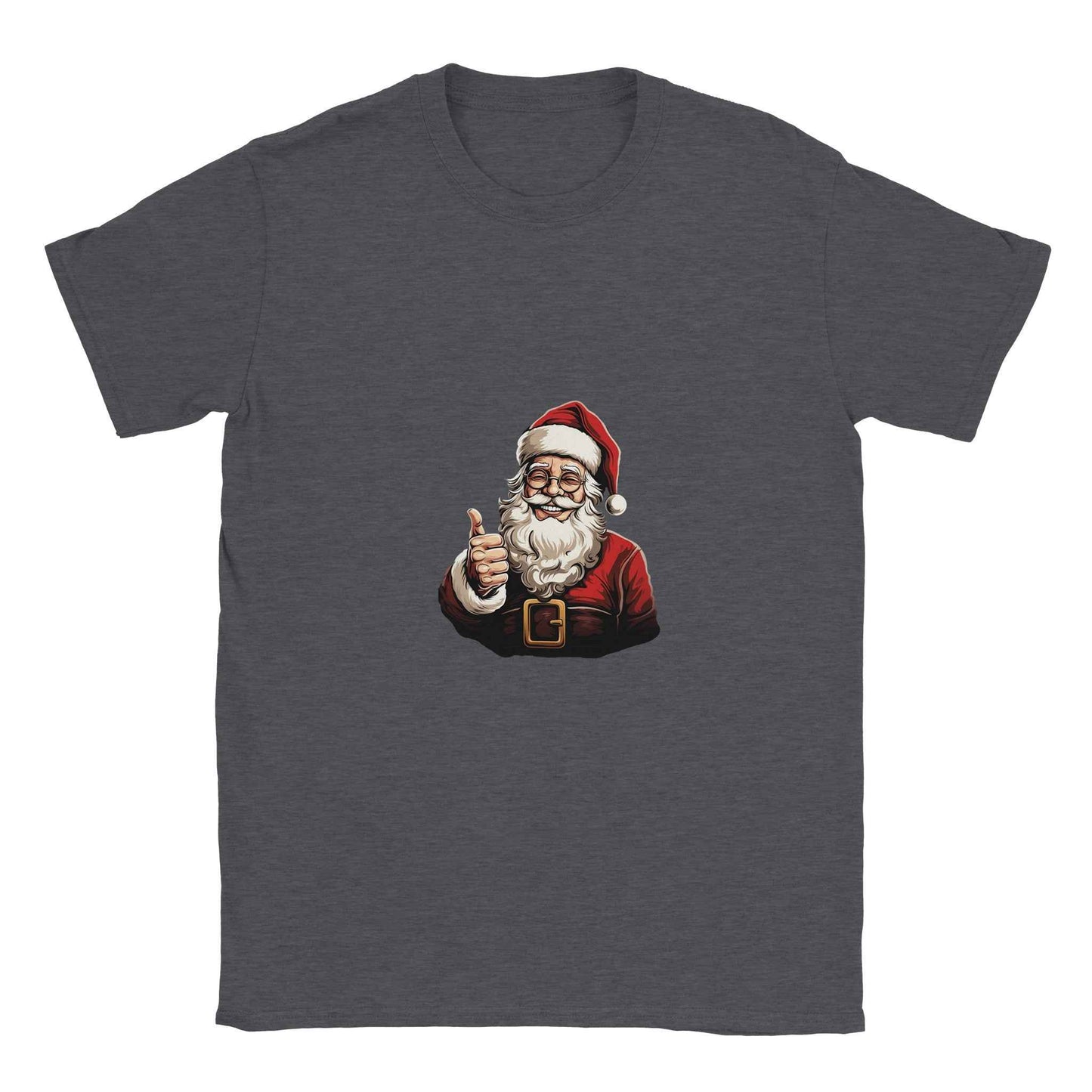 Jolly Santa Thumbs Up Christmas Tee – Festive Holiday Graphic Shirt in Multiple Colors