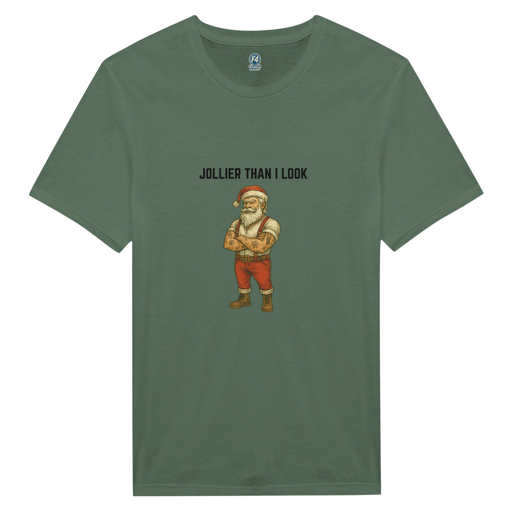 Tattooed Santa T-Shirt – Edgy Holiday Graphic Tee - F4 Custom Prints