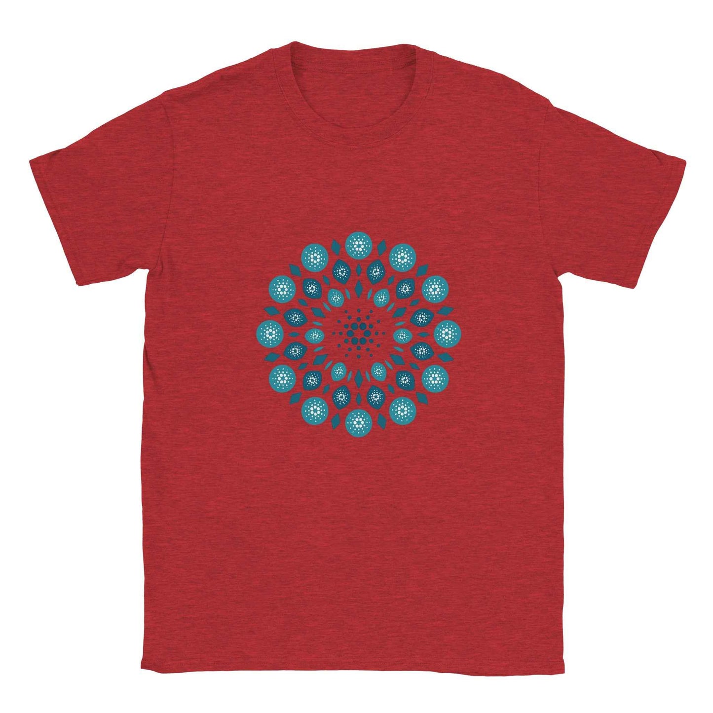 Cardano T-Shirt – Ornate Mandala Style in Cool Teal Hues