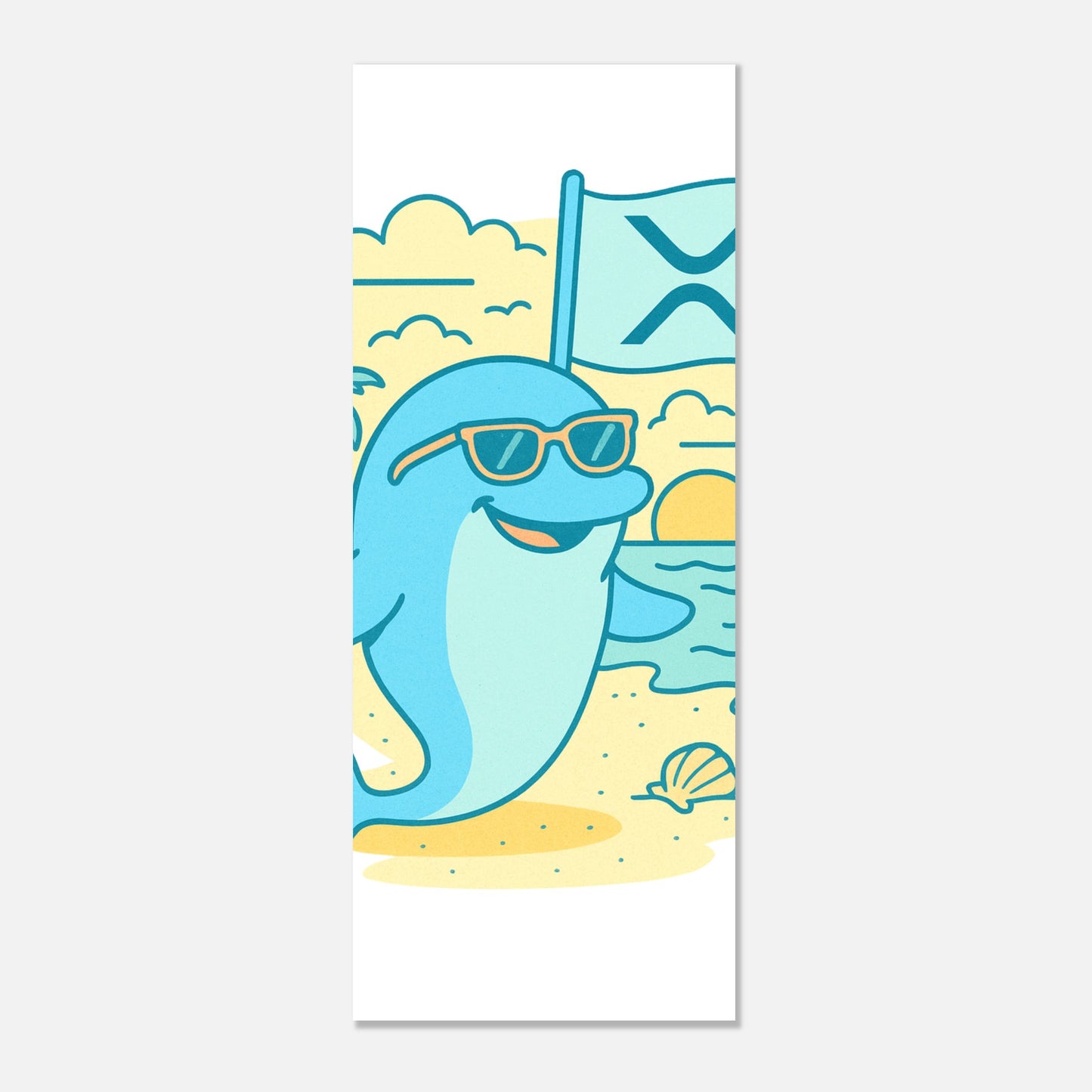 XRP Dolphin Poster – Crypto Beach Wall Art - F4 Custom Prints