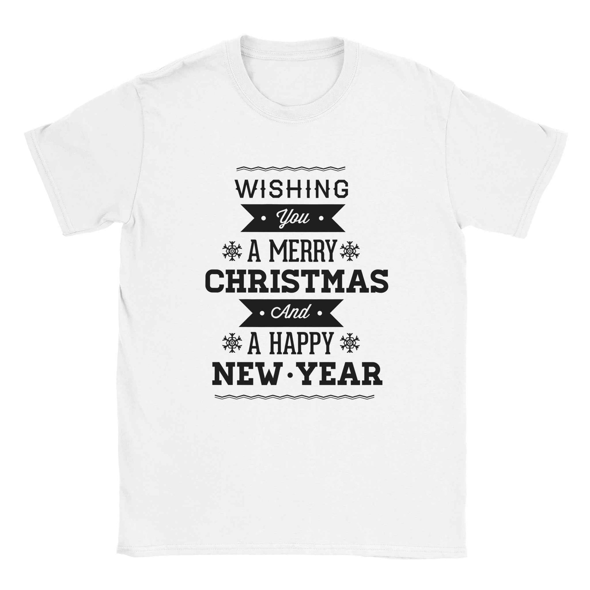 Wishing You A Merry Christmas & Happy New Year T-Shirt – Festive Holiday Graphic Tee for the Season