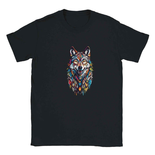 Vibrant Watercolor Wolf Graphic Tee – Premium Comfort & Bold Style for Everyday Wear