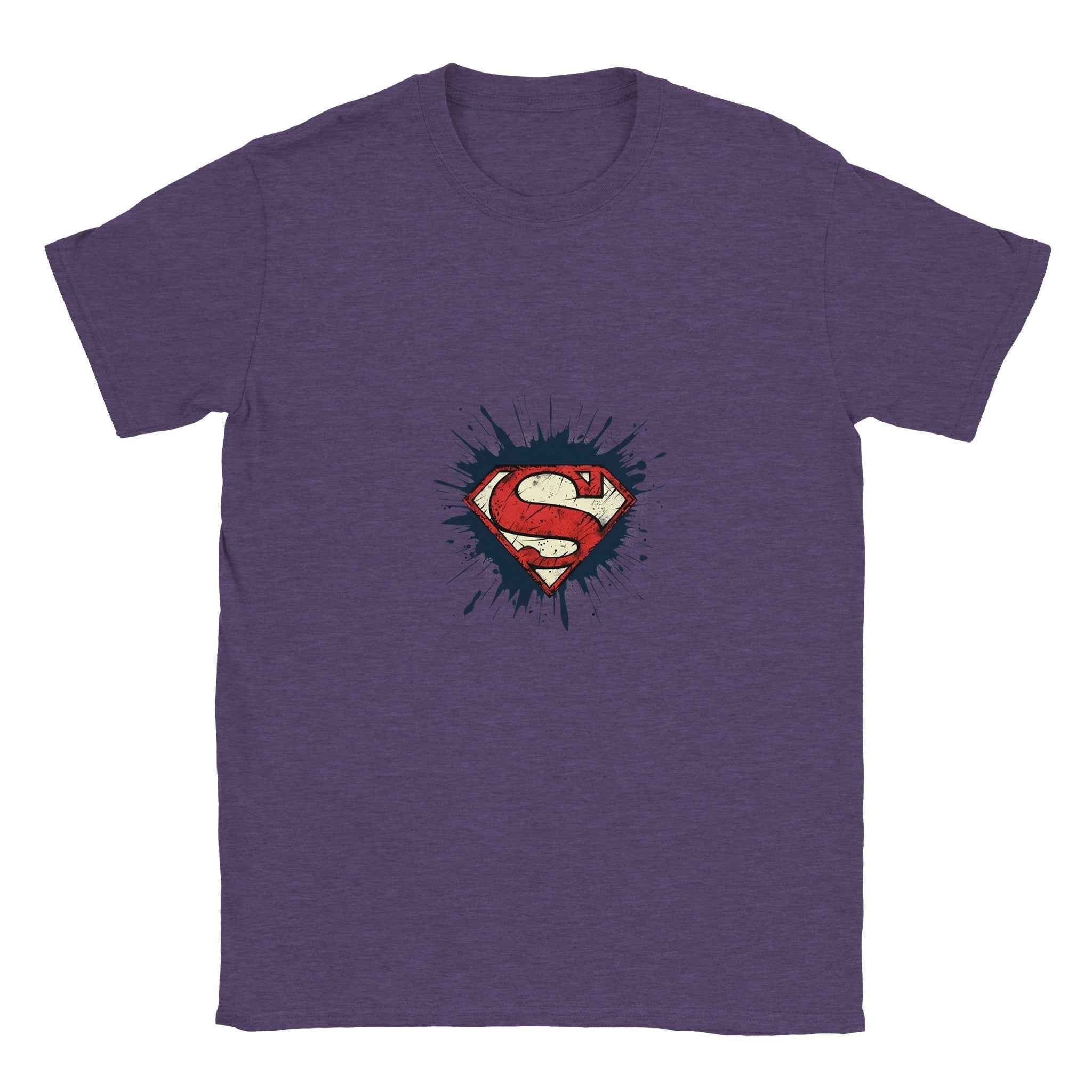 Superman Splatter T-Shirt  – Heroic Comic-Inspired Splatter Graphic Tee in Various Colors
