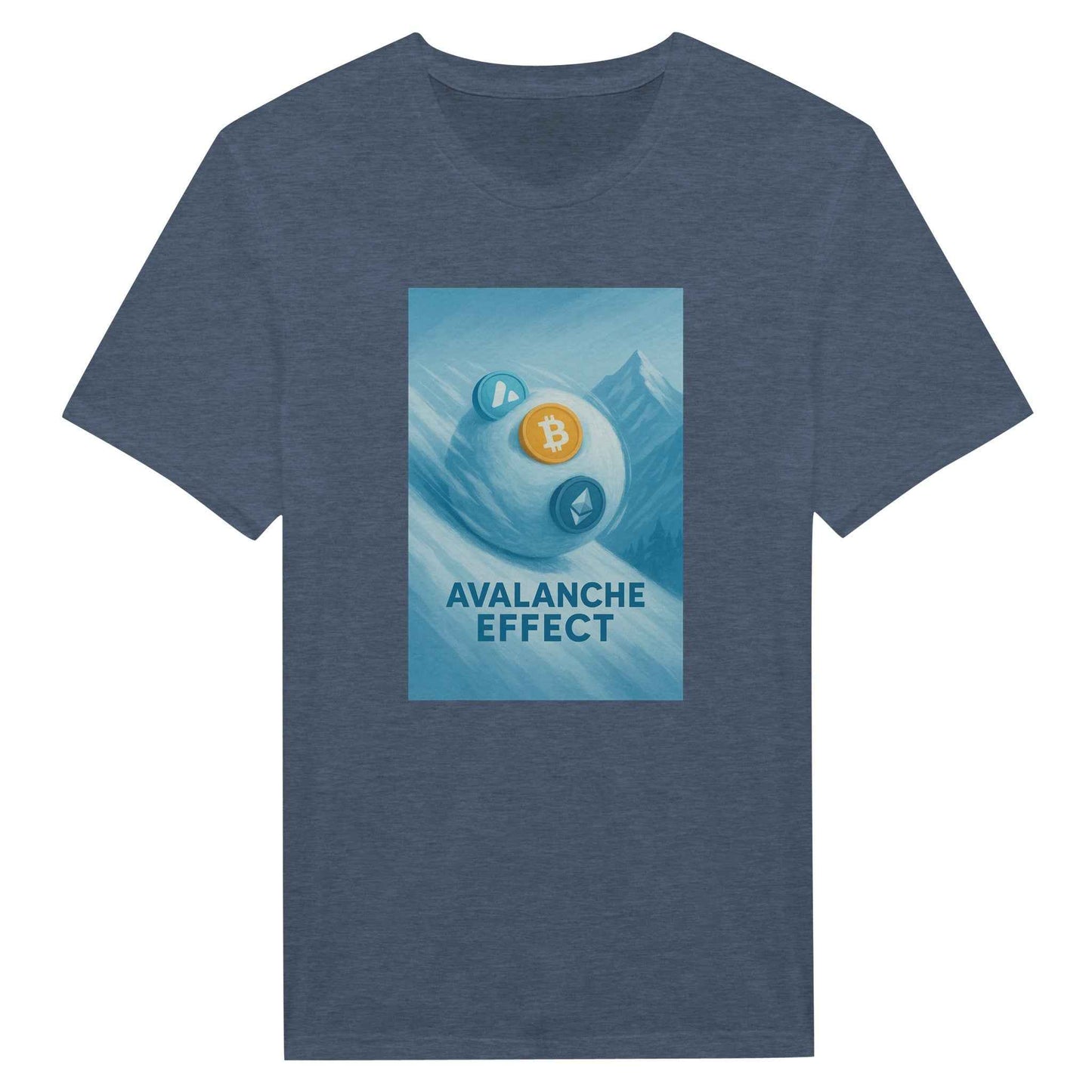 Crypto Avalanche Effect T-Shirt – Blockchain Snowball Graphic Tee in Multiple Colors
