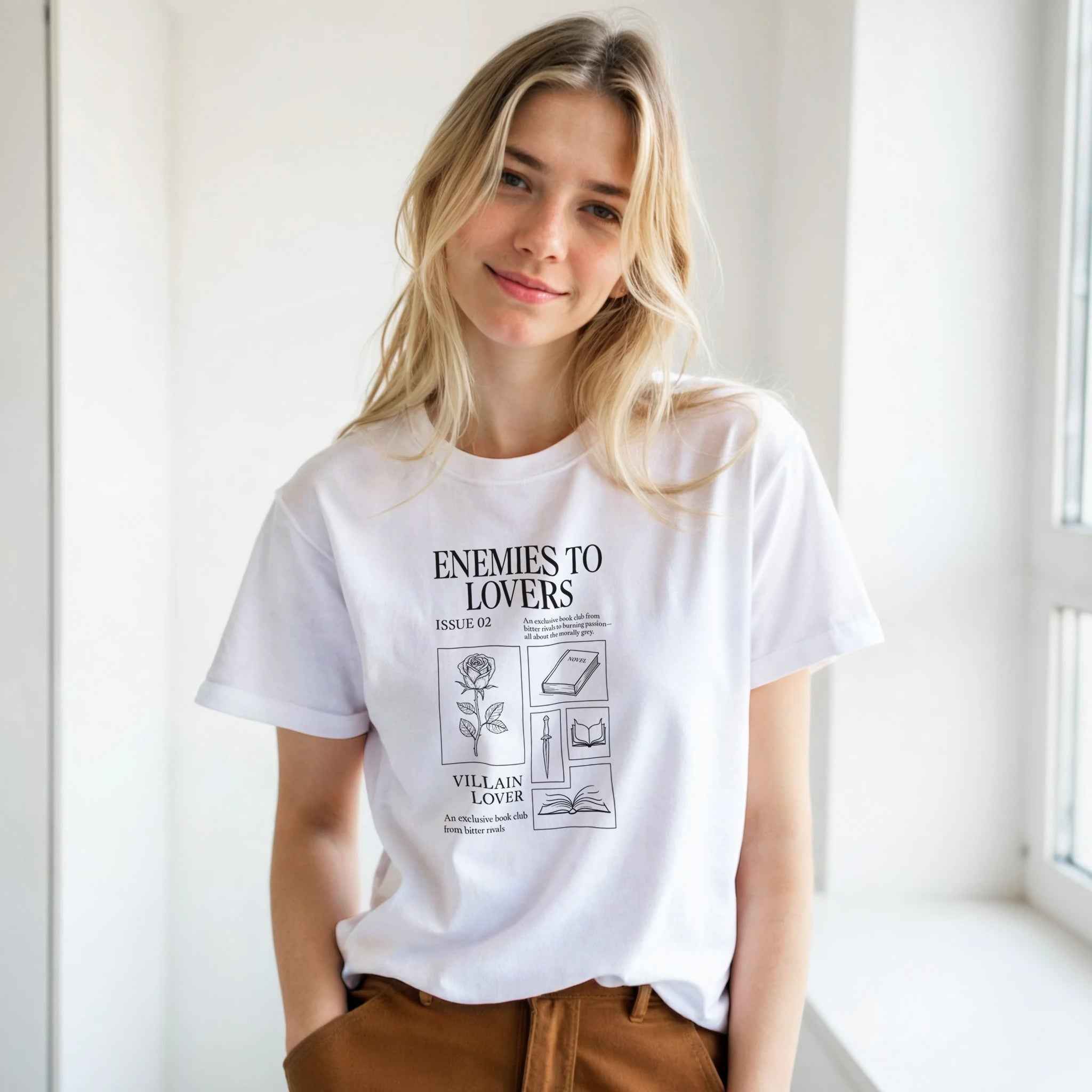 Enemies to Lovers T-Shirt – Bookish Romance Aesthetic Tee for Villain Lovers