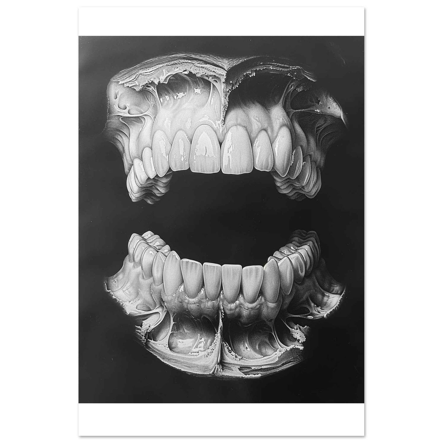 "Unveiled Anatomy" Poster – Ethereal Dental X-Ray Style Wall Art (Multiple Sizes Available)