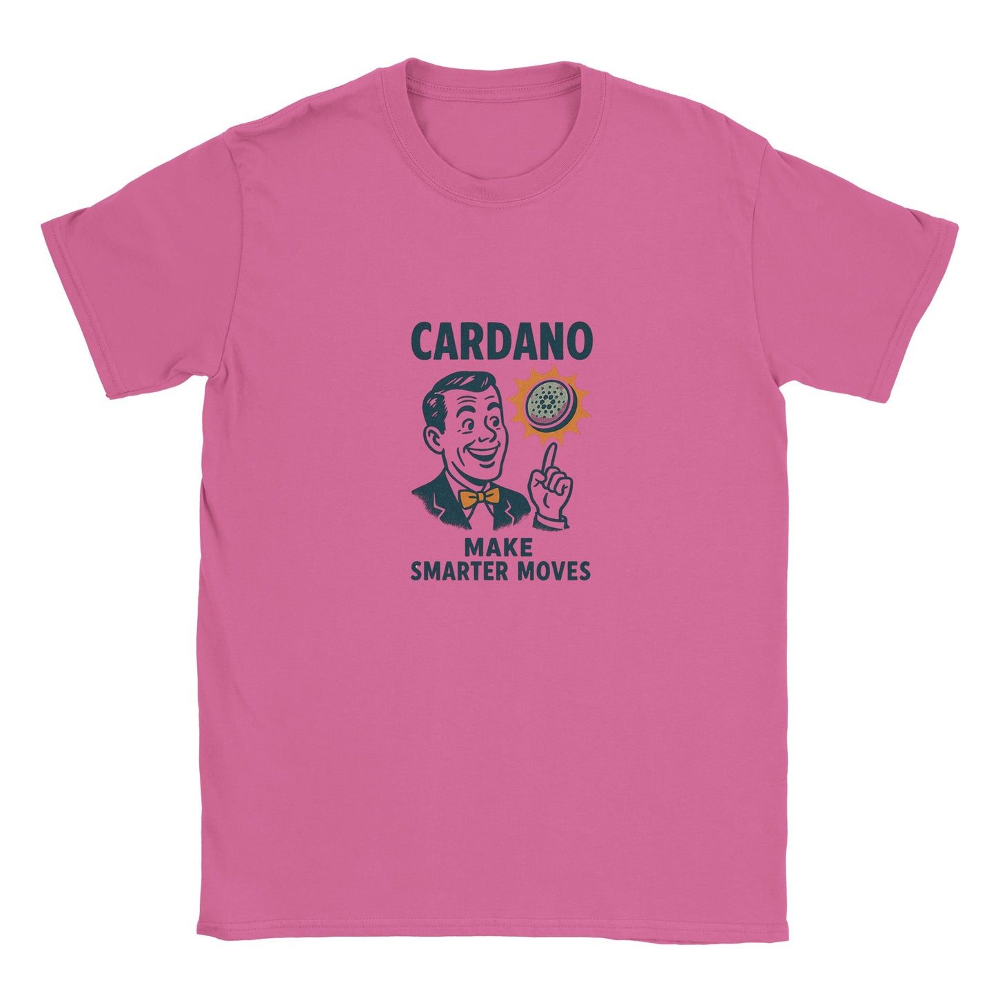Vintage Cardano Crypto T-Shirt – Make Smarter Moves Design - F4 Custom Prints