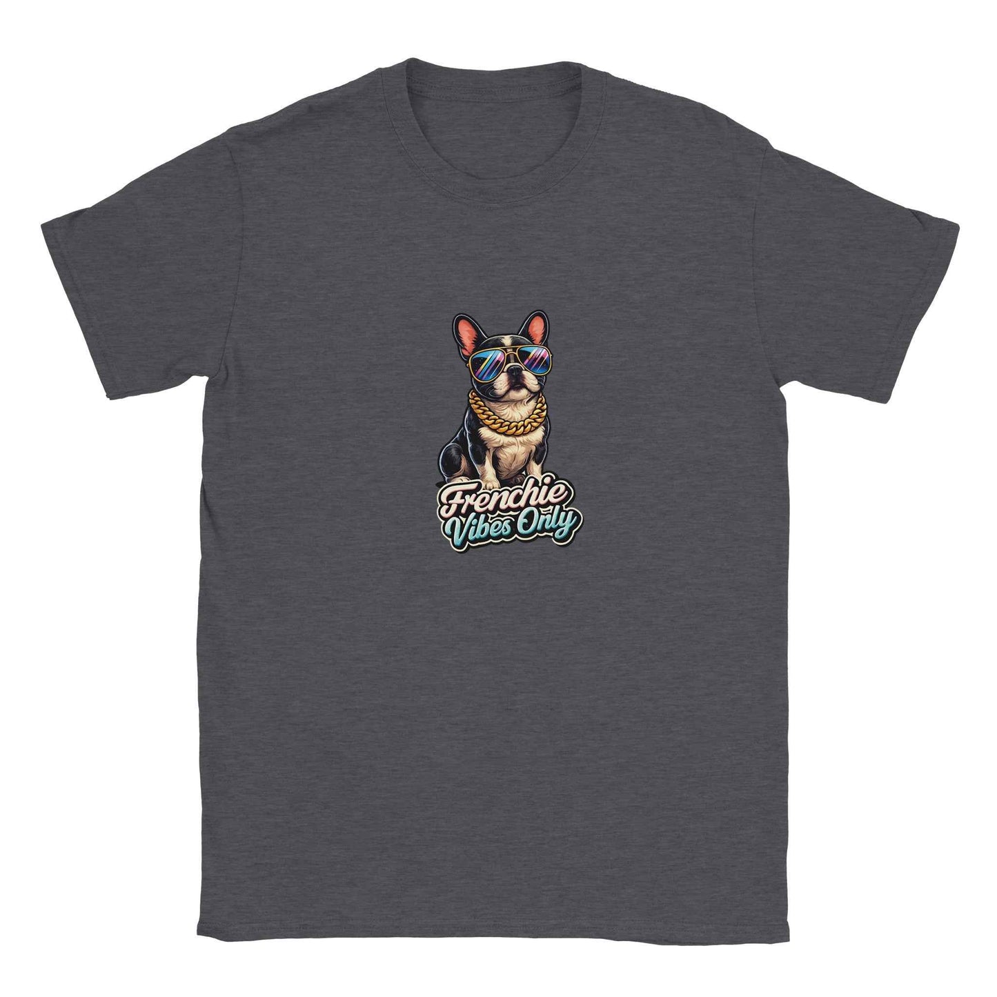 "Frenchie Vibes Only" Frenchie T-Shirt – Groovy Retro French Bulldog Design