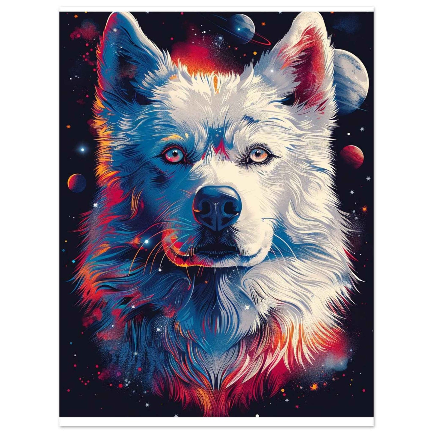 "Cosmic Wolf" Poster – Vibrant Galactic Wall Art (Multiple Sizes Available)