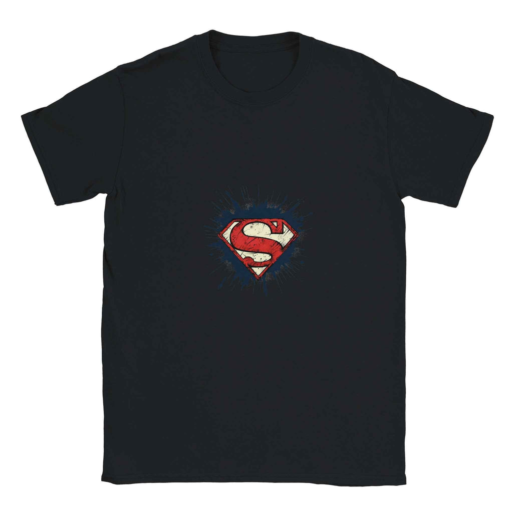Superman Splatter T-Shirt  – Heroic Comic-Inspired Splatter Graphic Tee in Various Colors