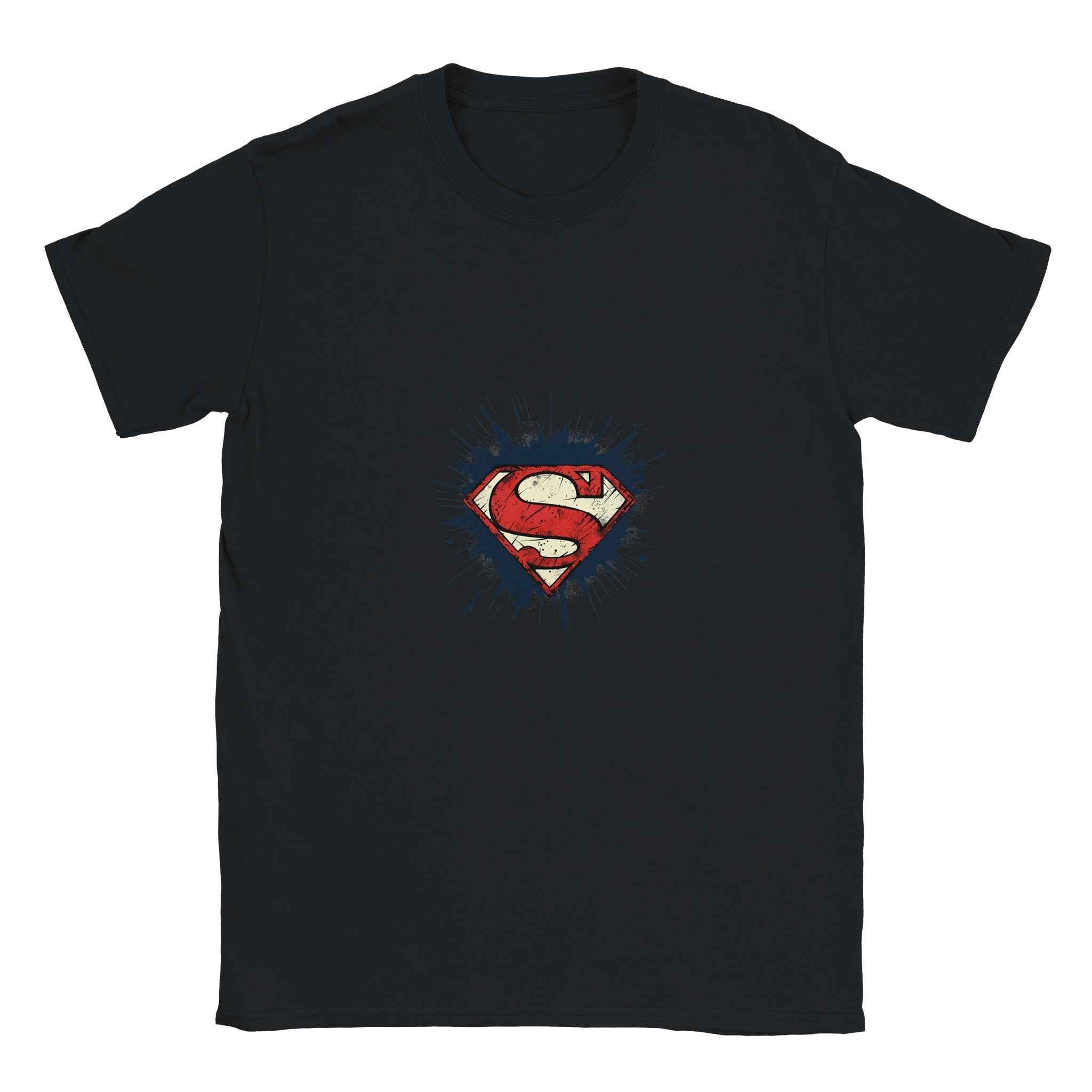 Superman Splatter T-Shirt  – Heroic Comic-Inspired Splatter Graphic Tee in Various Colors