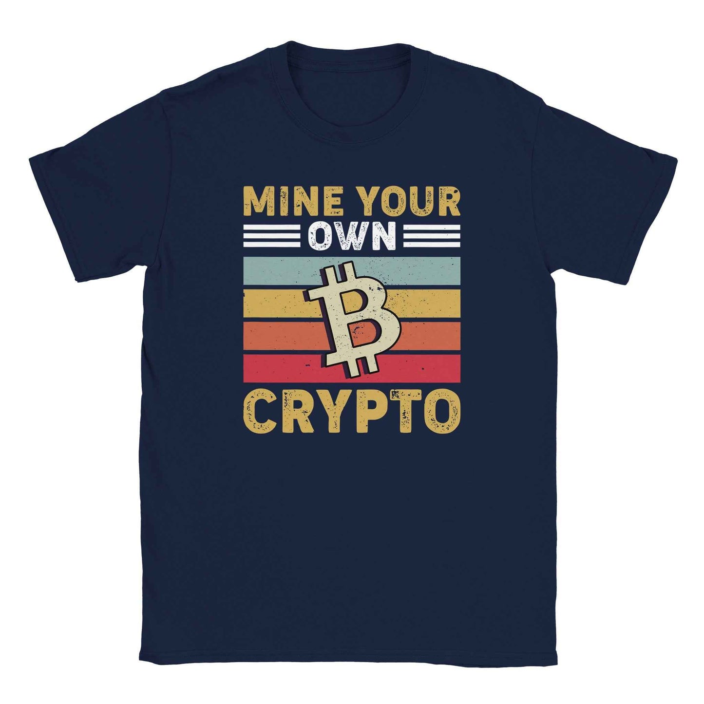 Bitcoin T-Shirt – 'Mine Your Own Crypto' Retro Sunset Design
