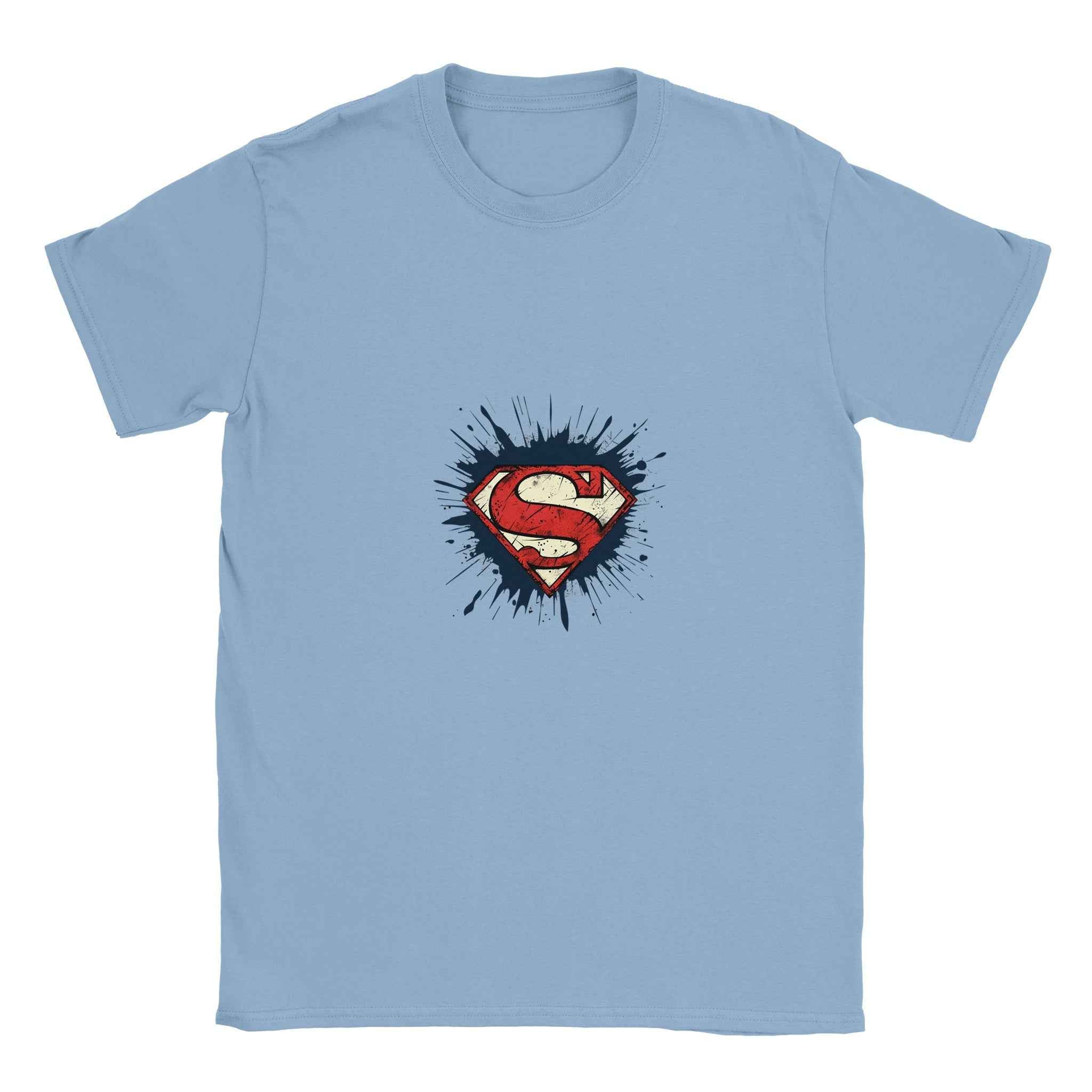 Superman Splatter T-Shirt  – Heroic Comic-Inspired Splatter Graphic Tee in Various Colors