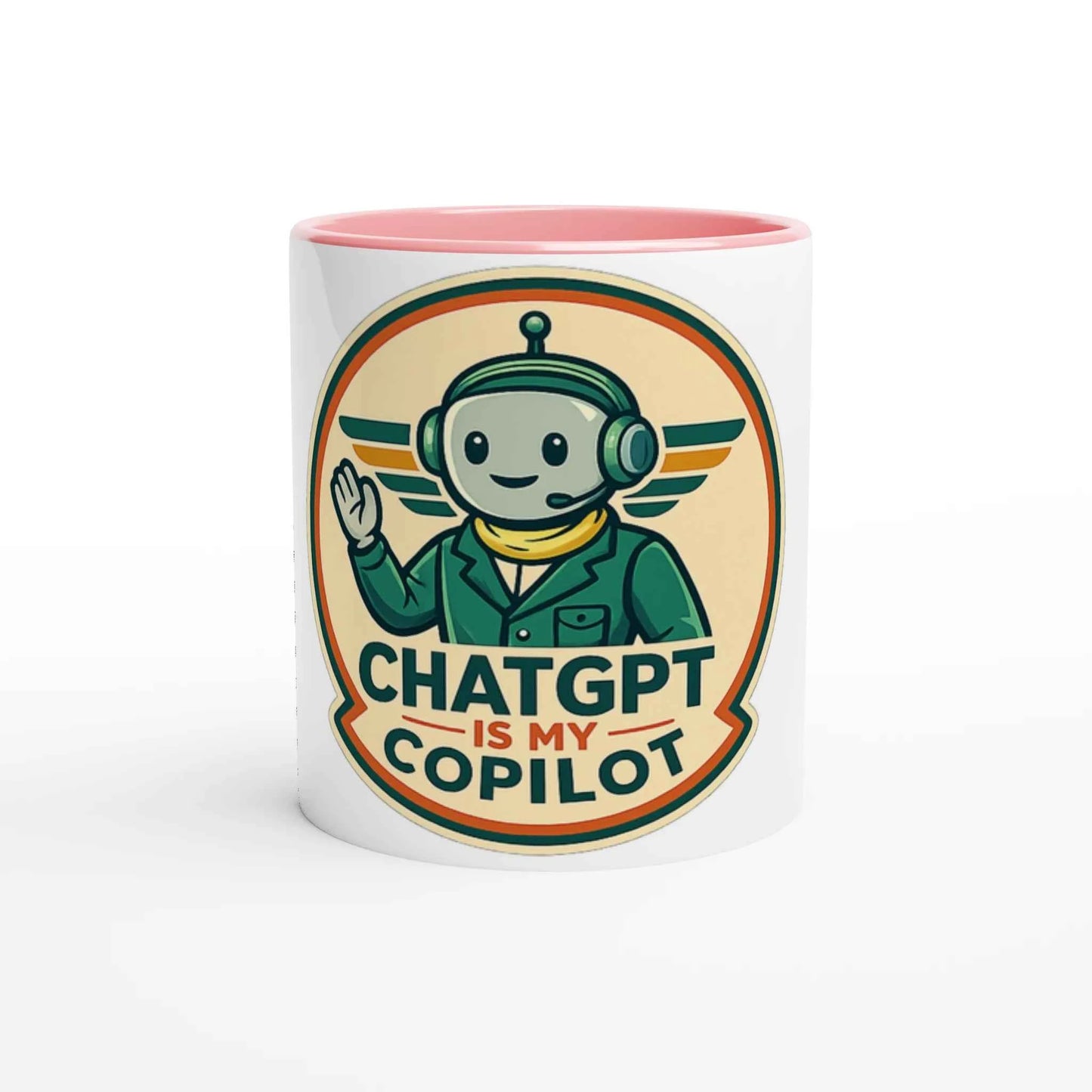 AI Co-Pilot Retro Tech 11oz Coffee Mug with Color Inside