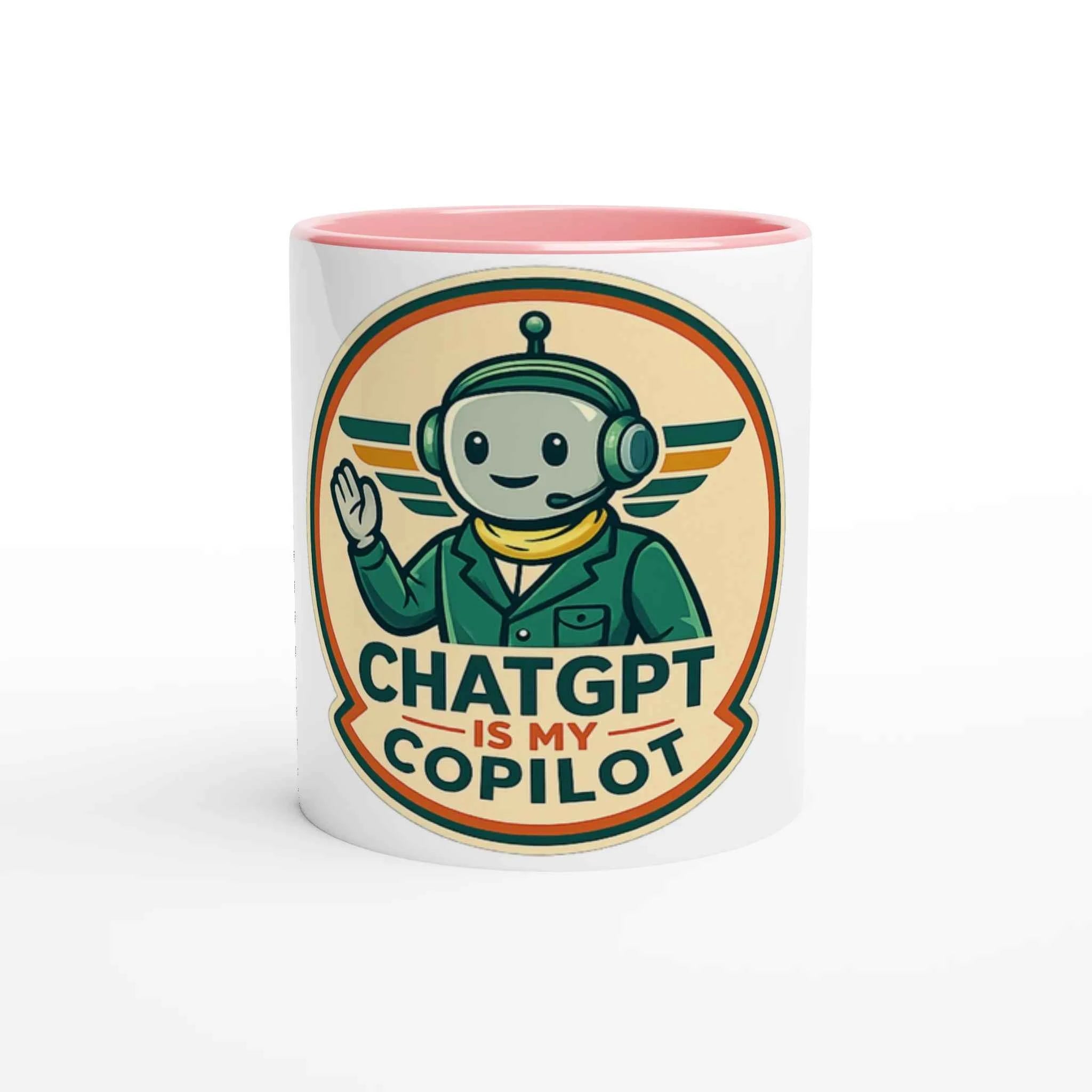 AI Co-Pilot Retro Tech 11oz Coffee Mug with Color Inside