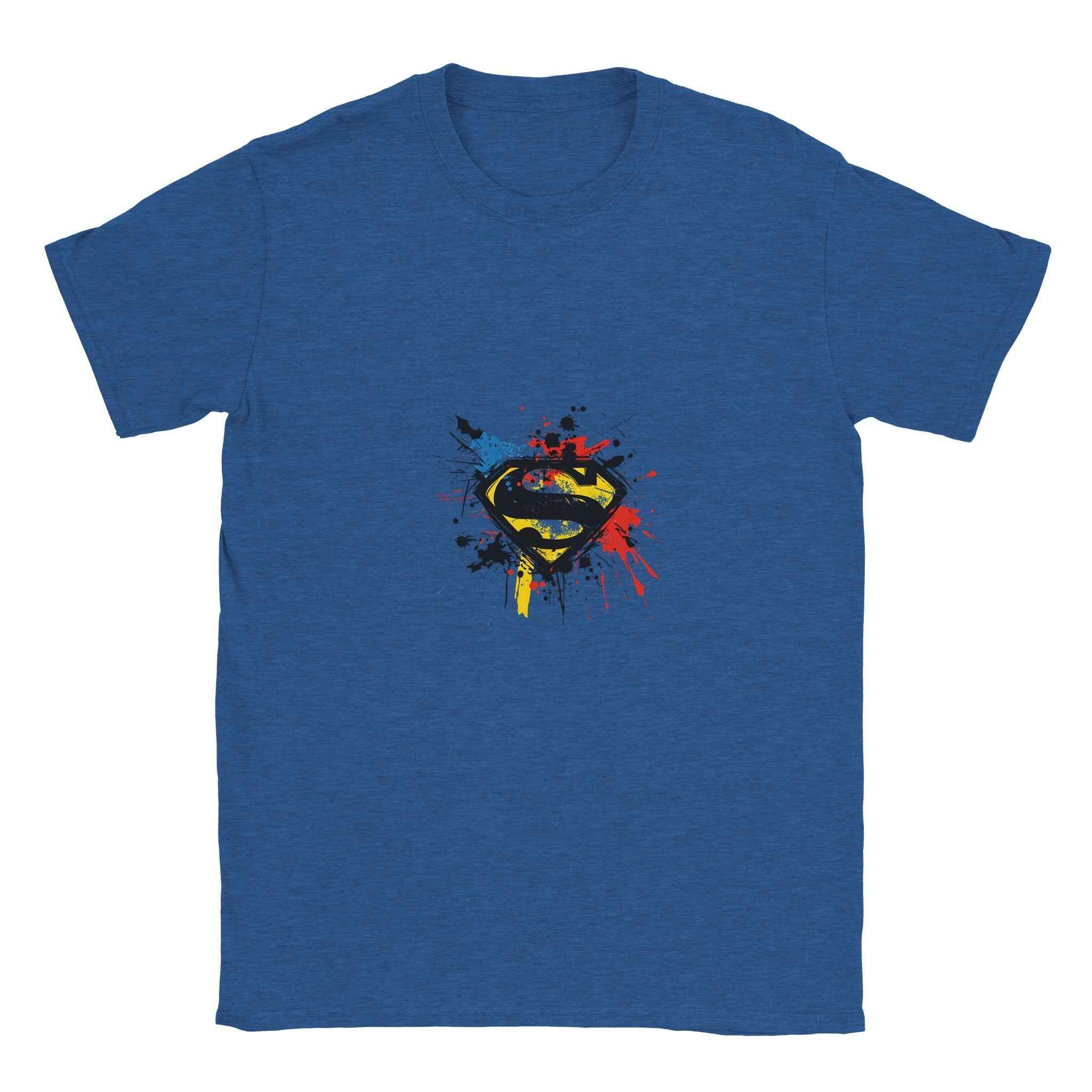 Superman Splatter Crest T-Shirt – Heroic Comic-Inspired Splatter Graphic Tee