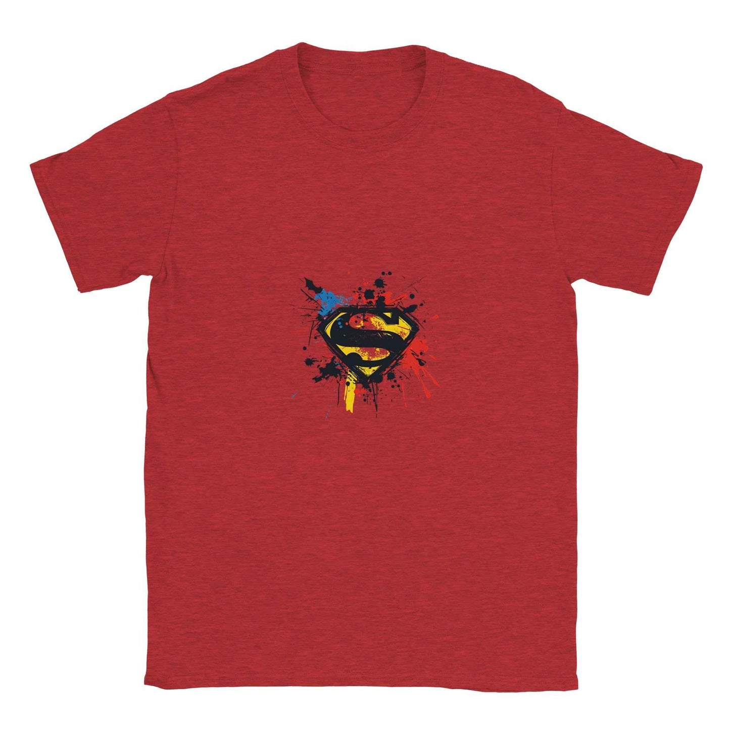 Superman Splatter Crest T-Shirt – Heroic Comic-Inspired Splatter Graphic Tee